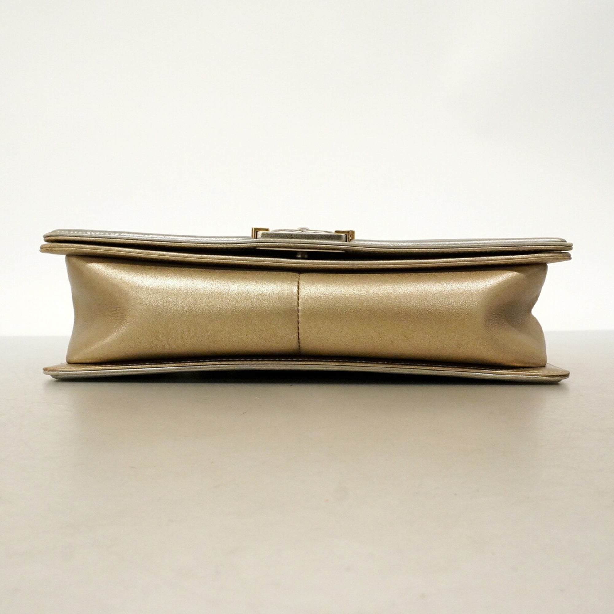 Chanel Gold Silver Leather Shoulder Bag (Pre-Owned)