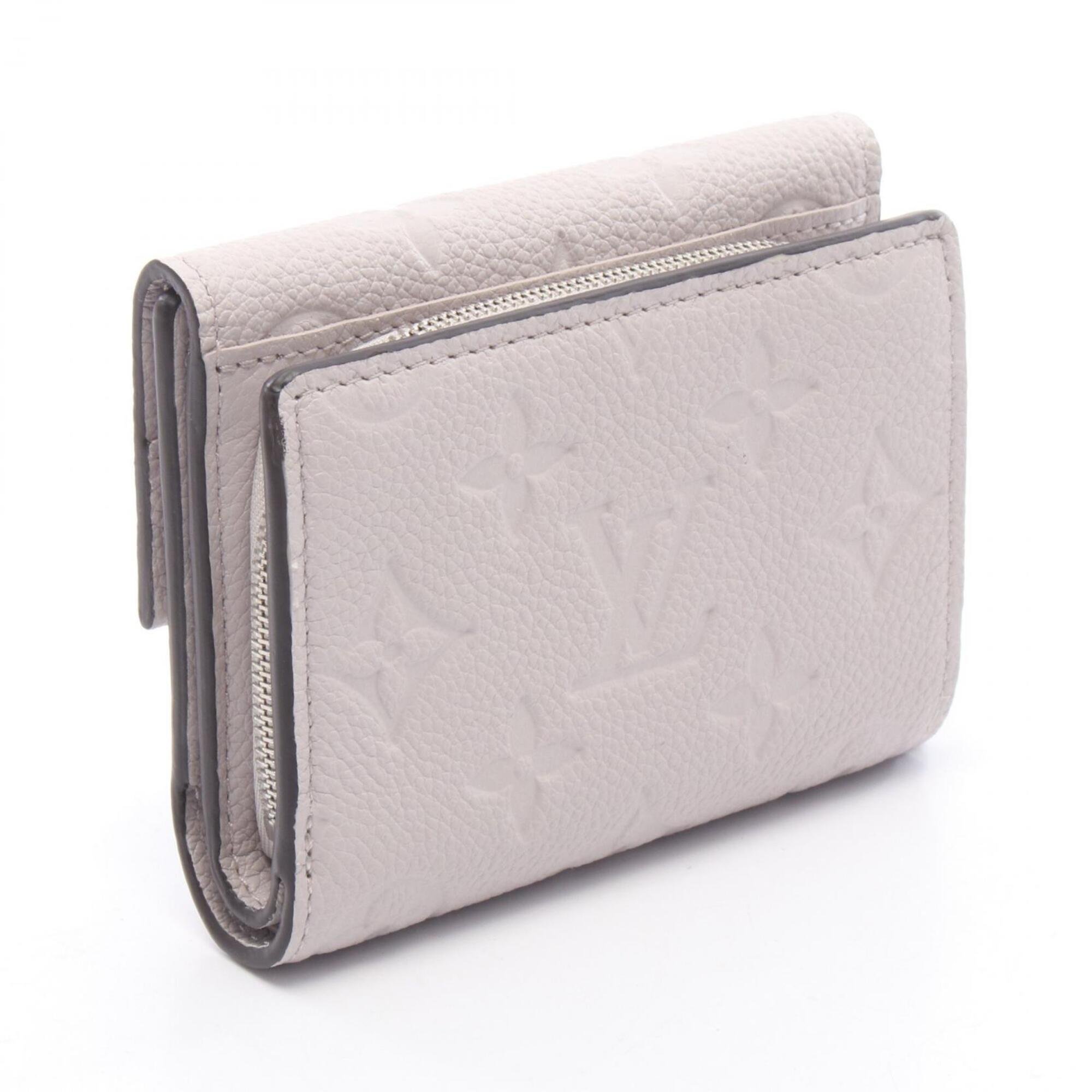 Louis Vuitton Gray Leather Wallet (Tri-Fold) (Pre-Owned)