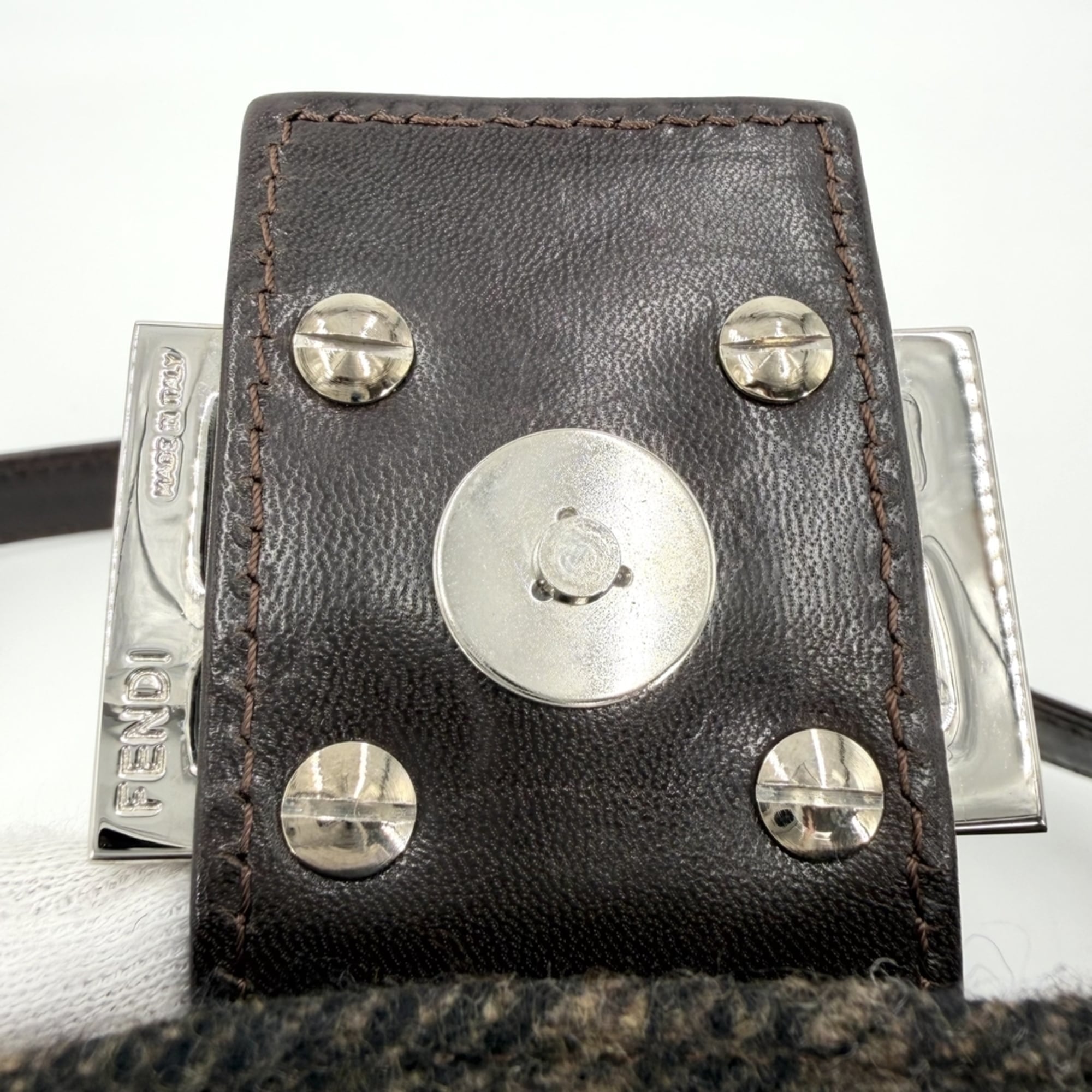Fendi Brown Wool Handbag (Pre-Owned)