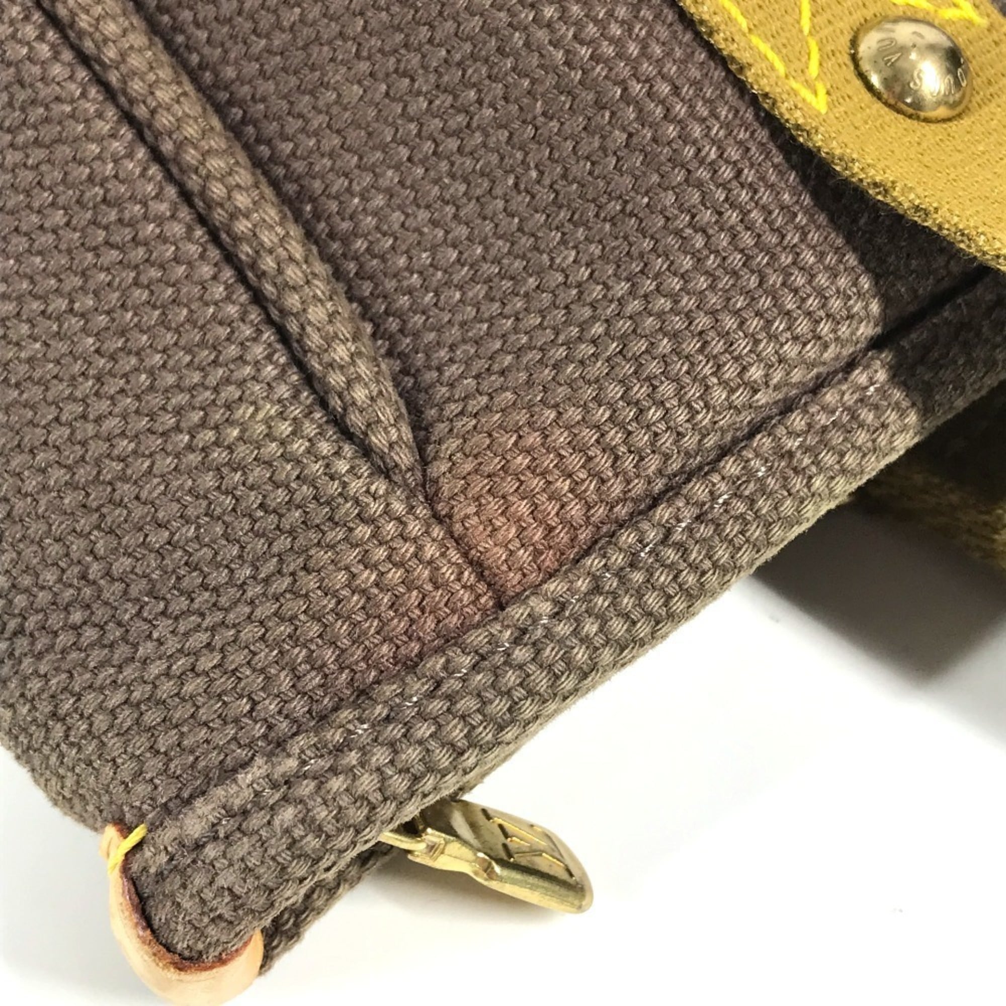 Louis Vuitton Brown Canvas Leather Shoulder Bag Tote Bag (Pre-Owned)