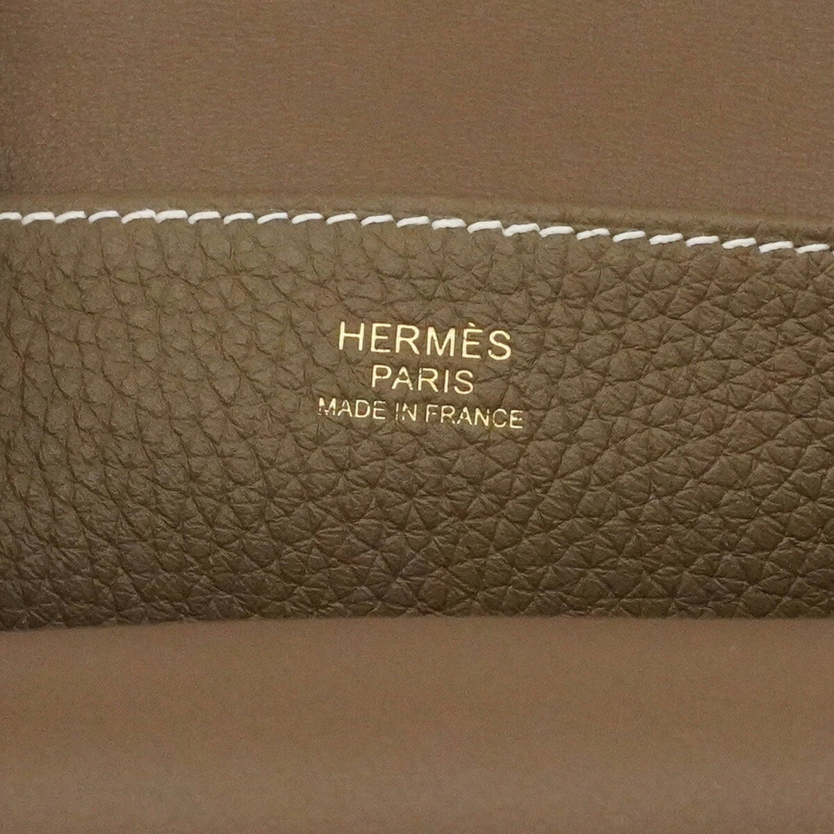 Hermes Etoupe Gray Taurillon Clemence Leather Handbag (Pre-Owned)