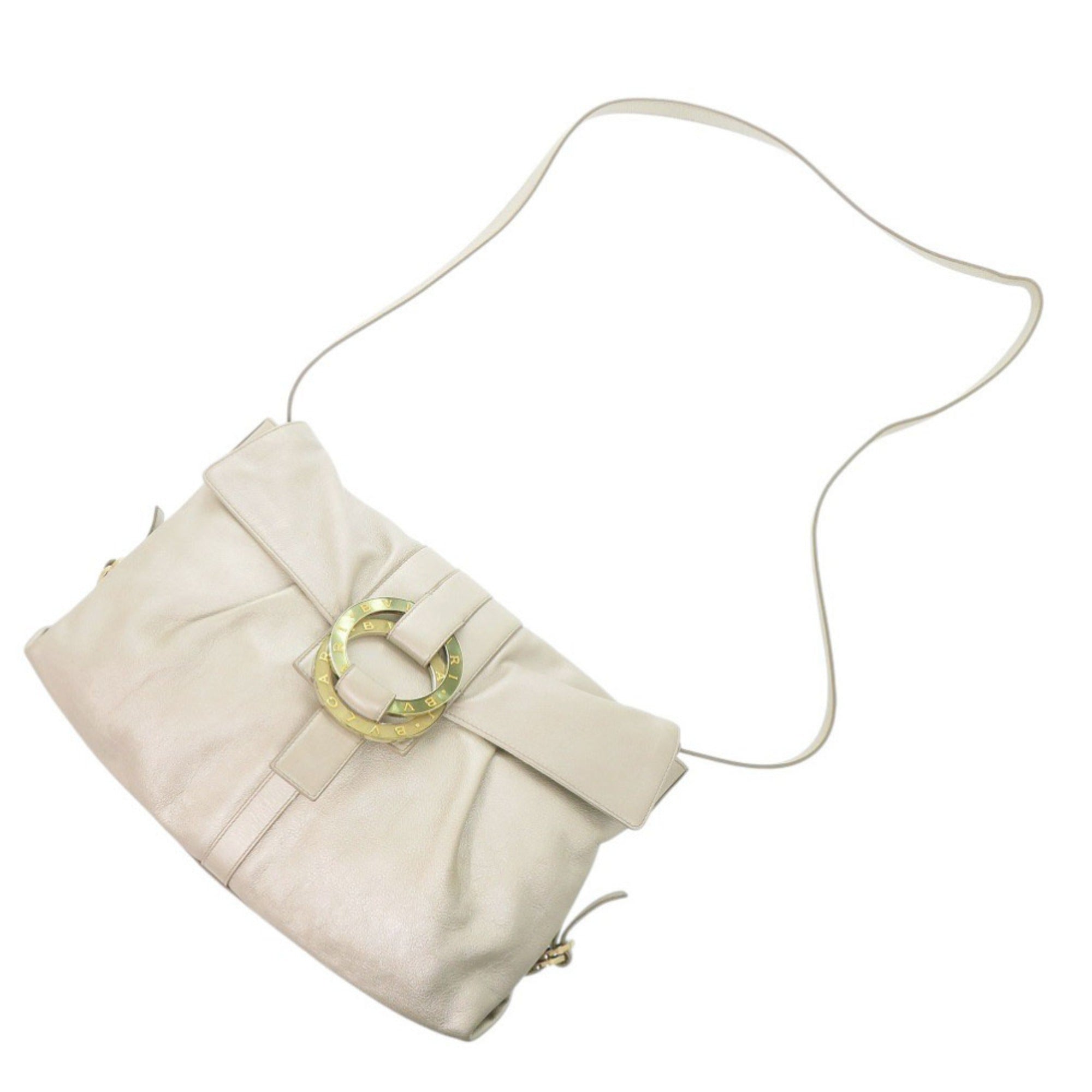Bvlgari Silver Gray Leather Shoulder Bag (Pre-Owned)
