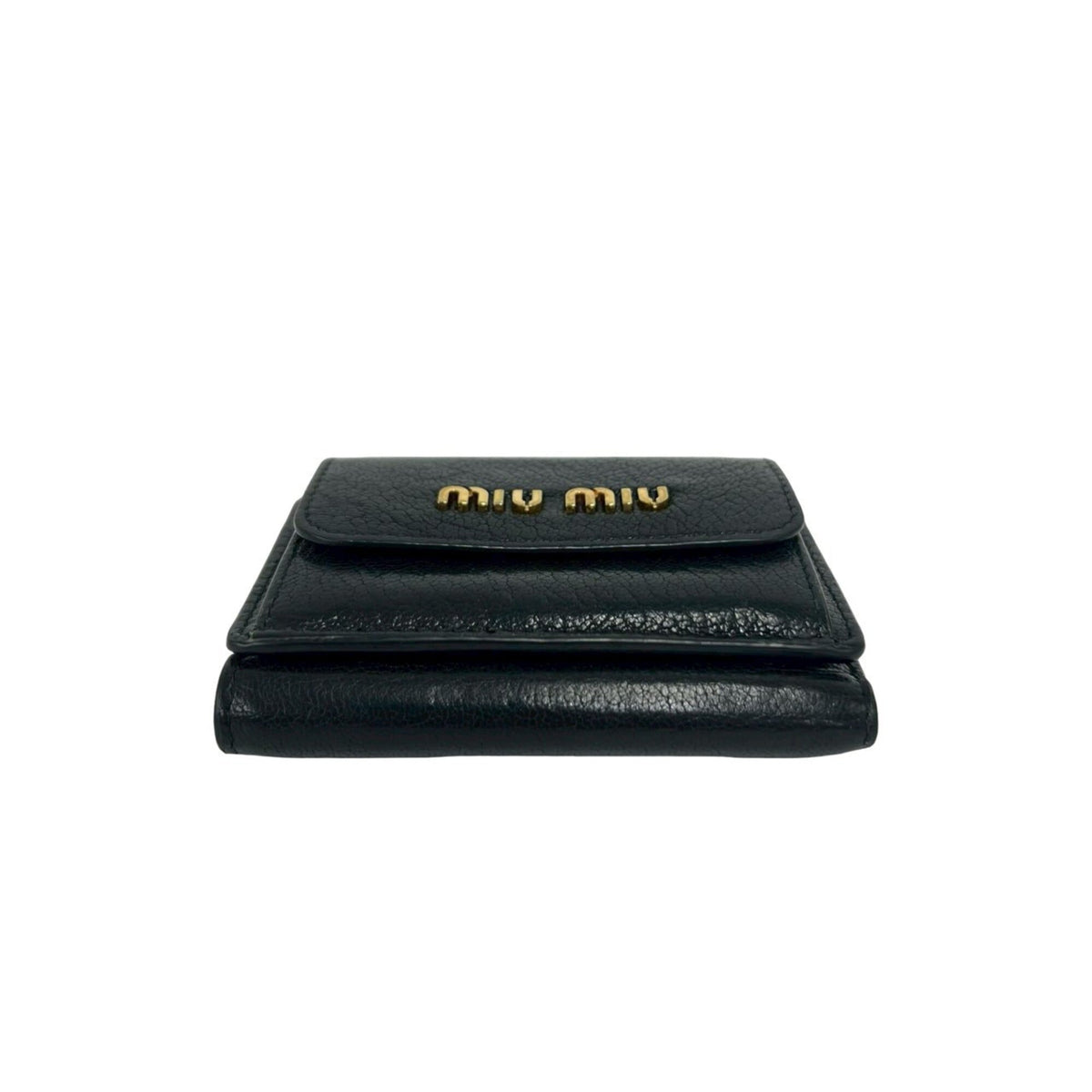 Miu Miu Black Leather Wallet (Tri-Fold) (Pre-Owned)