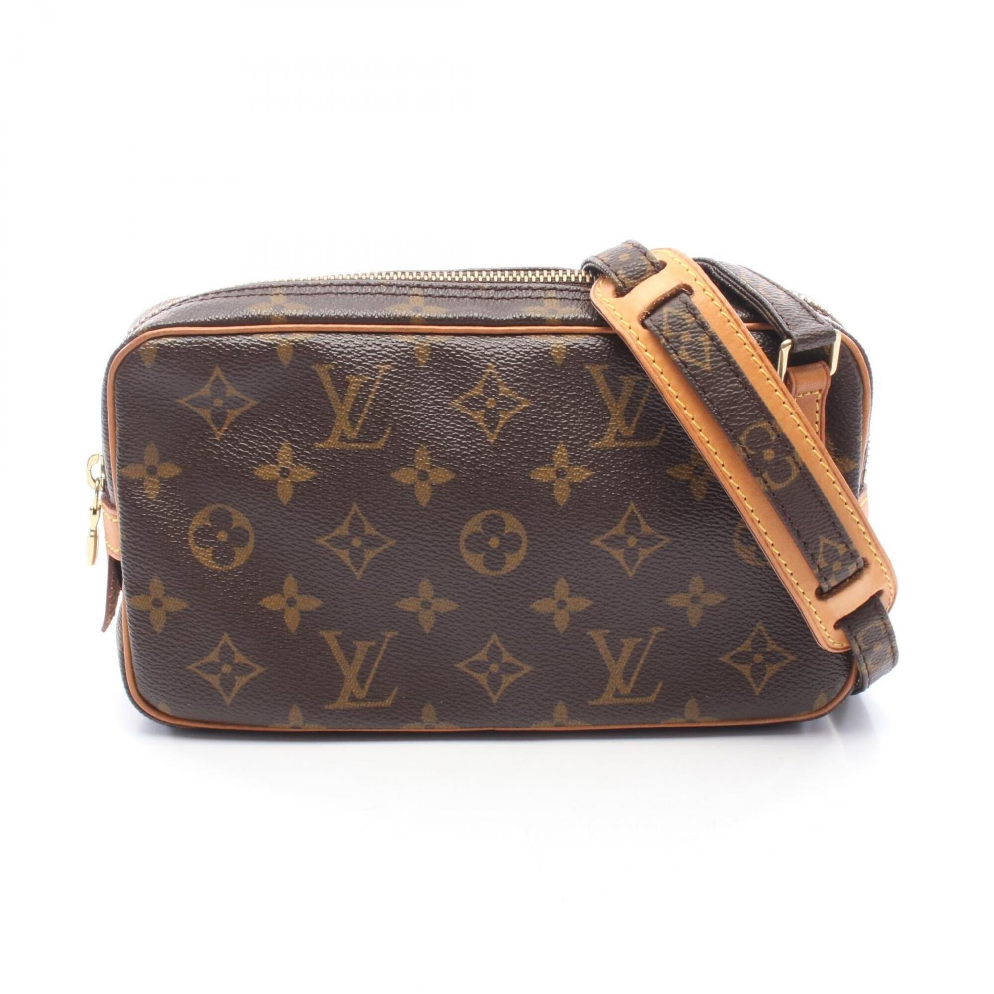 Louis Vuitton Brown Monogram Coated Canvas Leather Handbag Shoulder Bag (Pre-Owned)