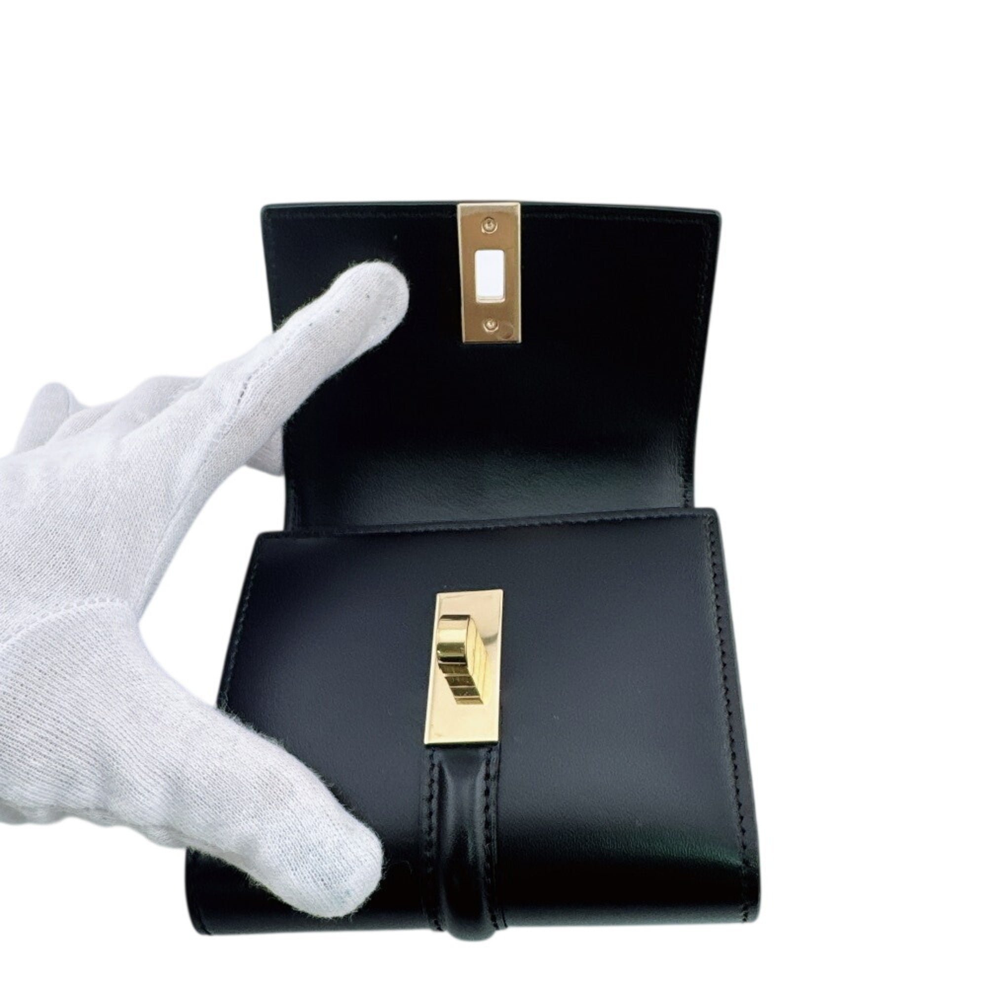 Celine Black Leather Wallet (Tri-Fold) (Pre-Owned)