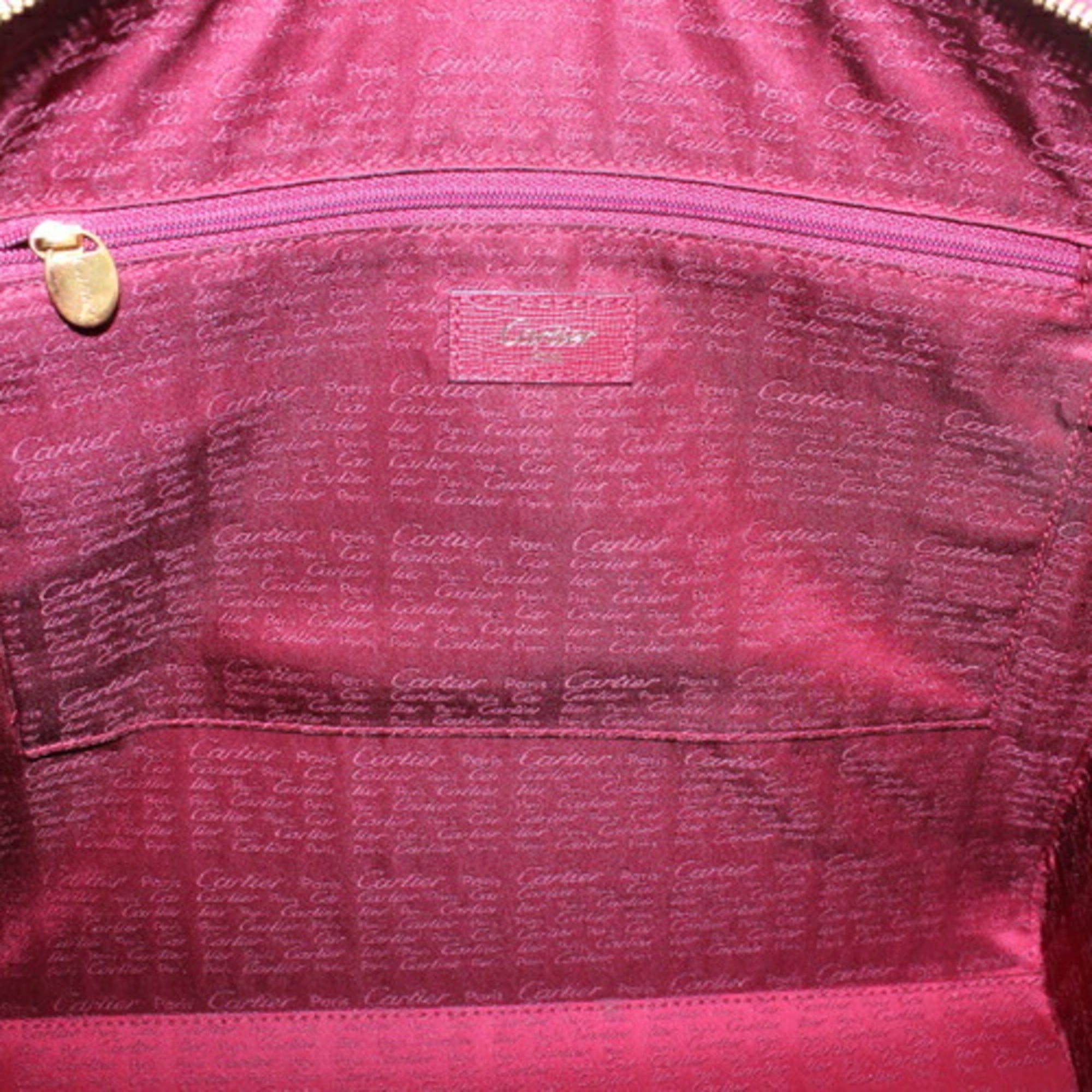 Cartier Must Bordeaux Leather Handbag Shoulder Bag (Pre-Owned)
