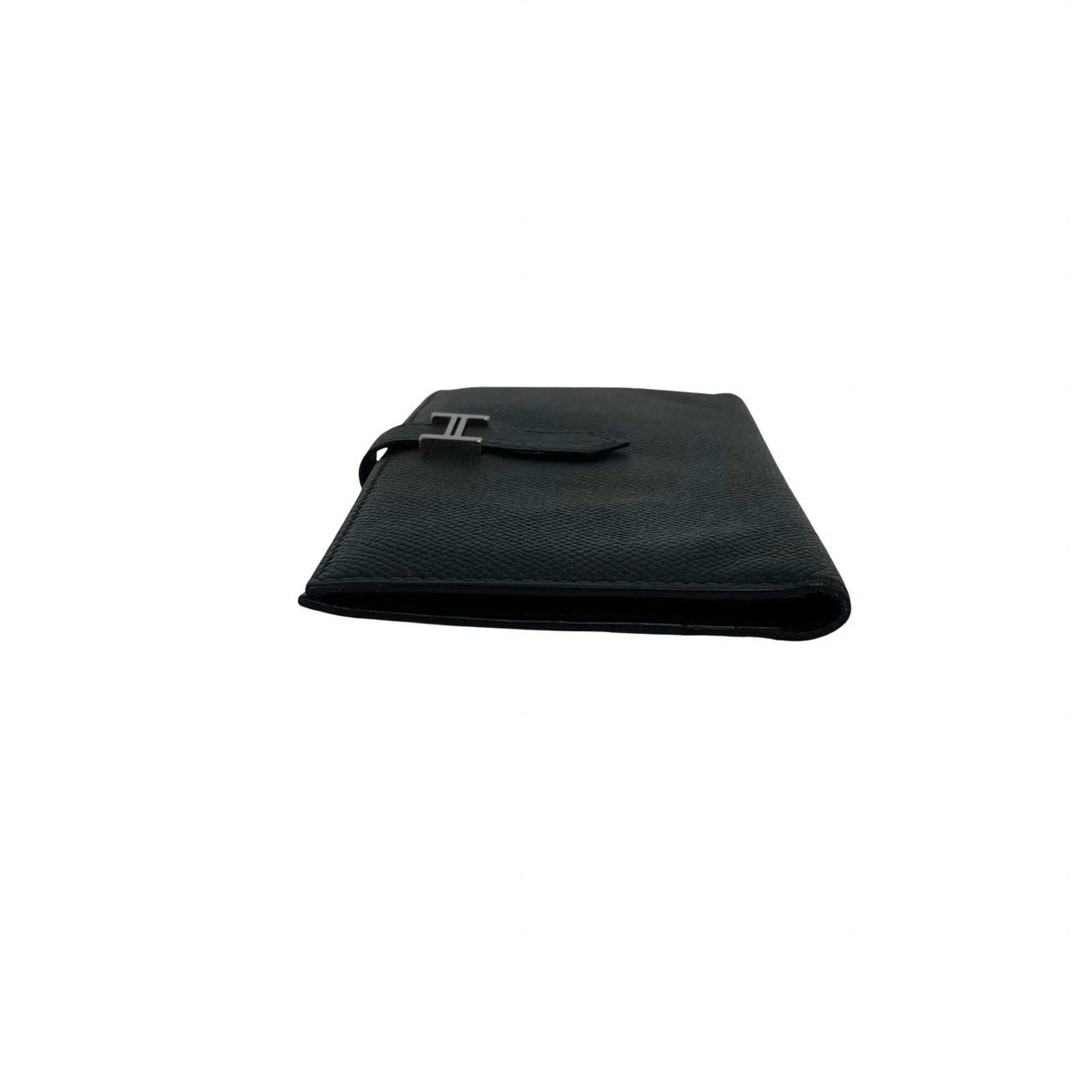 Hermes Black Epsom Leather Long Wallet (Bi-Fold) (Pre-Owned)