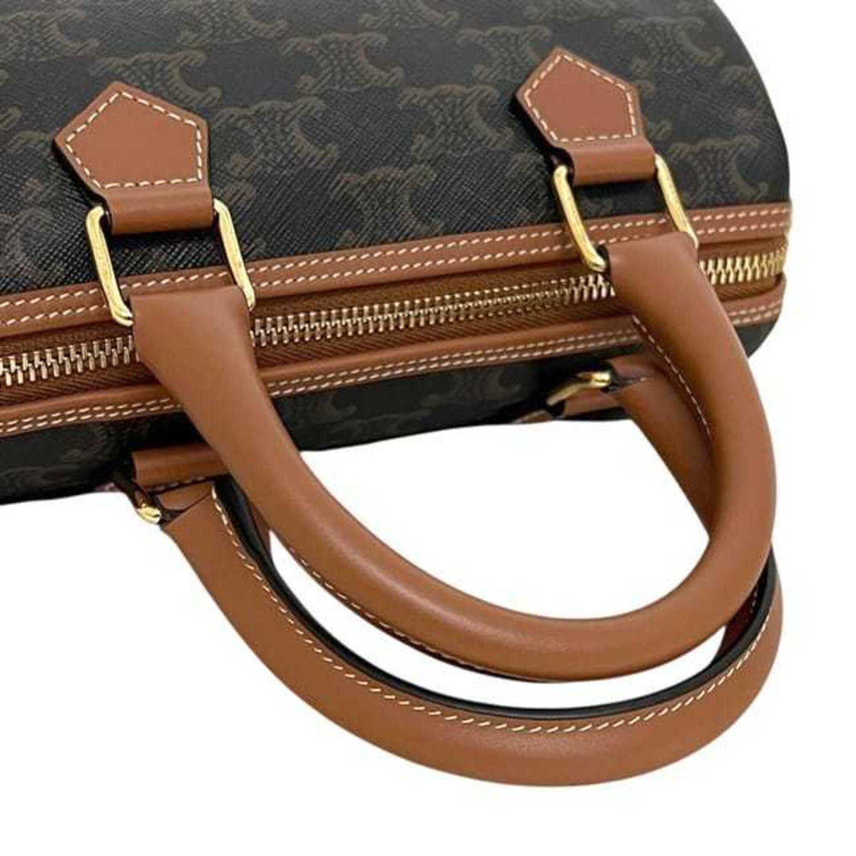 Celine Brown Pvc Leather Boston Bag (Pre-Owned)