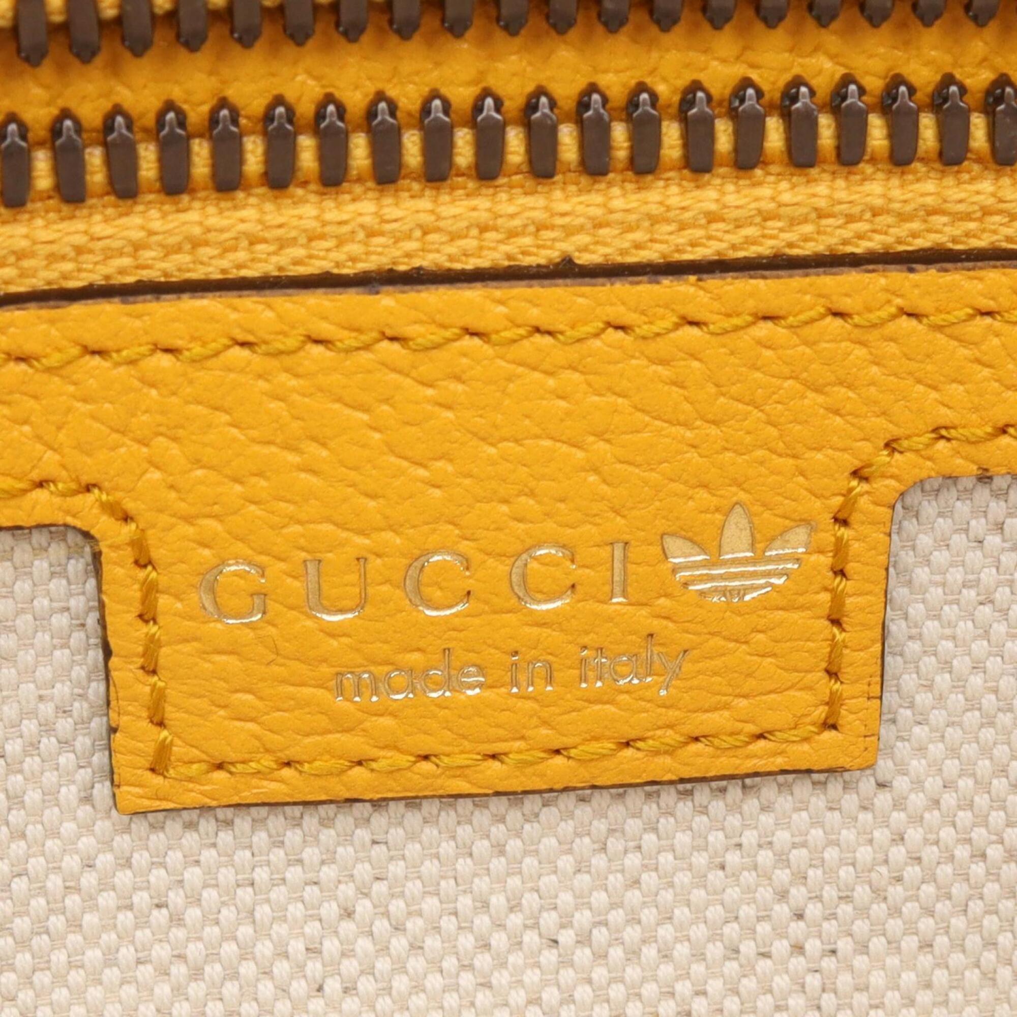 Gucci Brown Yellow Leather Handbag Shoulder Bag (Pre-Owned)