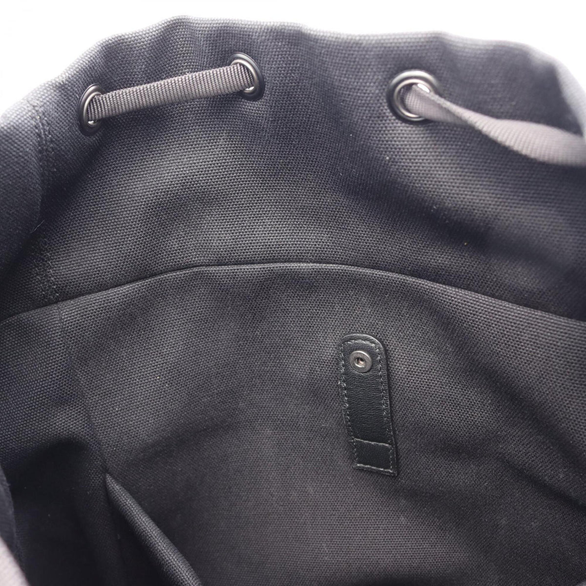 Bottega Veneta Black Gray White Canvas Leather Backpack Handbag (Pre-Owned)
