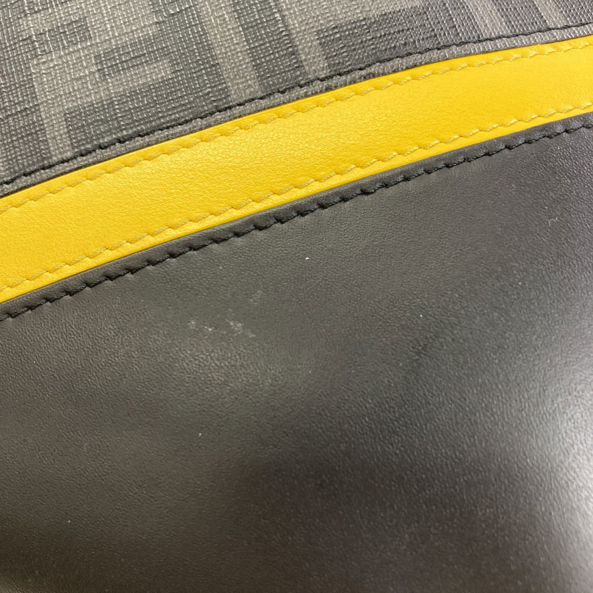 Fendi Black Yellow Leather Pvc Shoulder Bag (Pre-Owned)