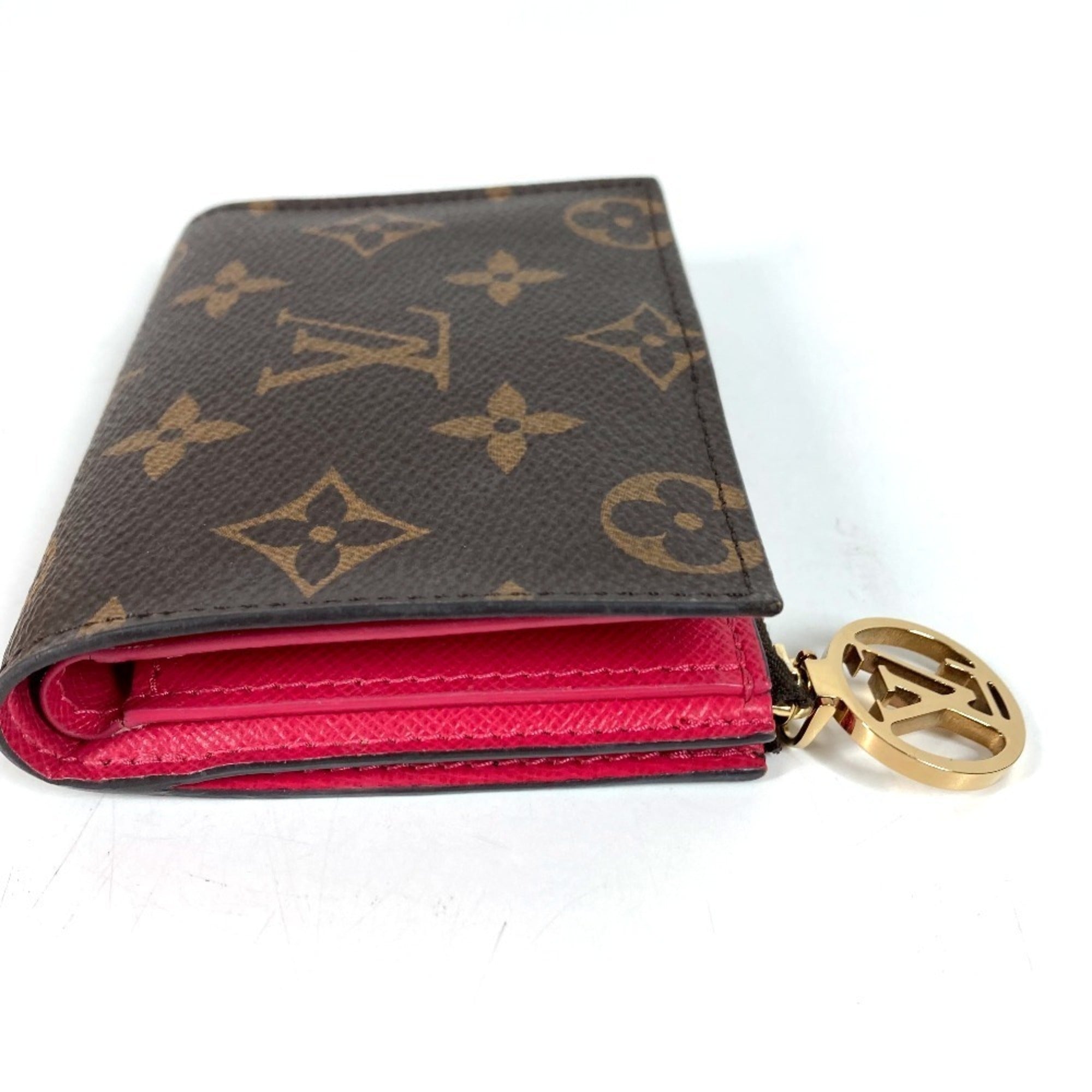 Louis Vuitton Brown Pink Monogram Canvas Wallet (Bi-Fold) (Pre-Owned)
