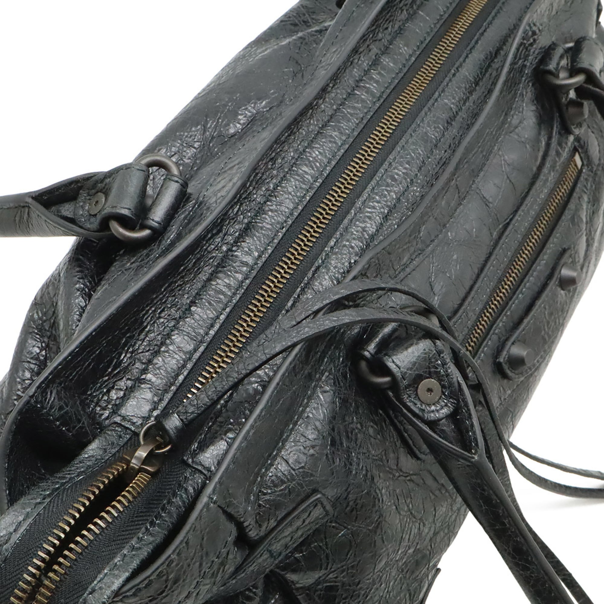 Balenciaga Black Leather Shoulder Bag Tote Bag (Pre-Owned)