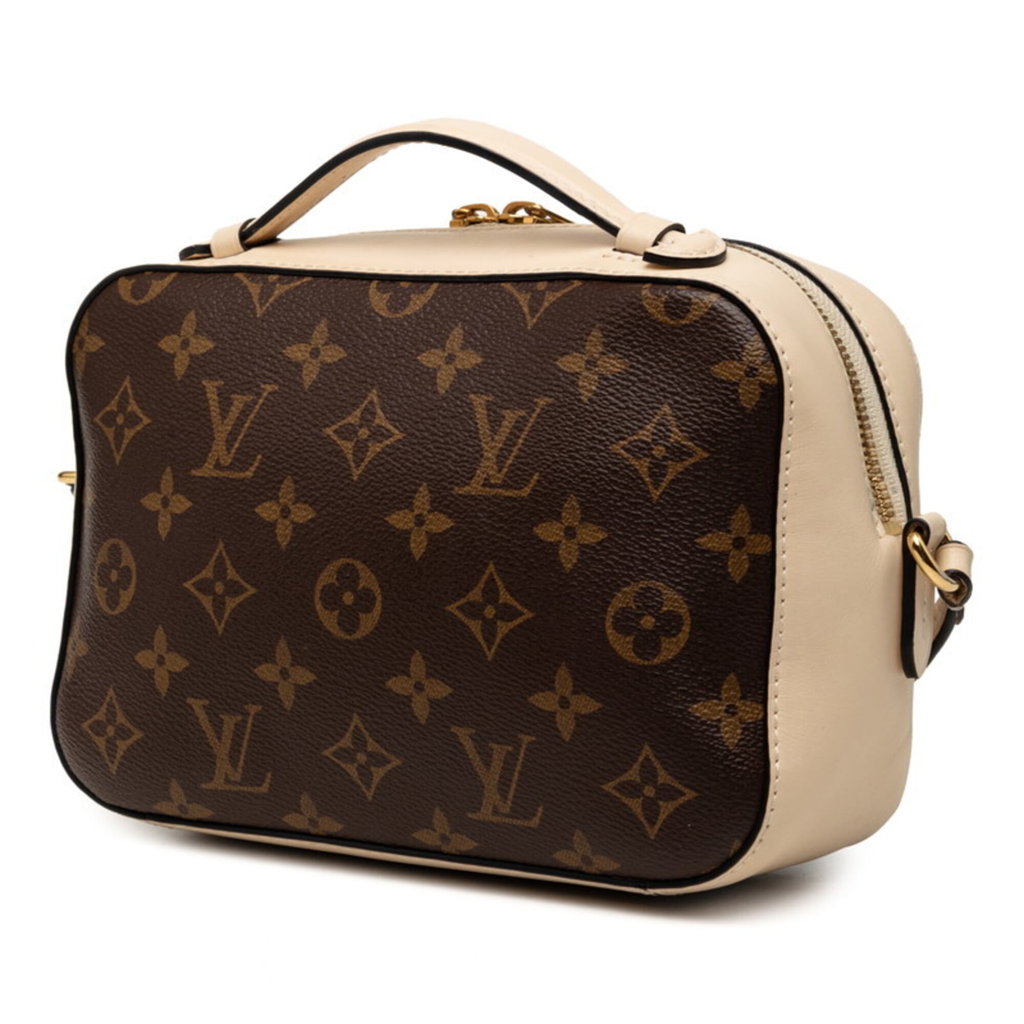 Louis Vuitton Beige Brown Leather Pvc Handbag Shoulder Bag (Pre-Owned)