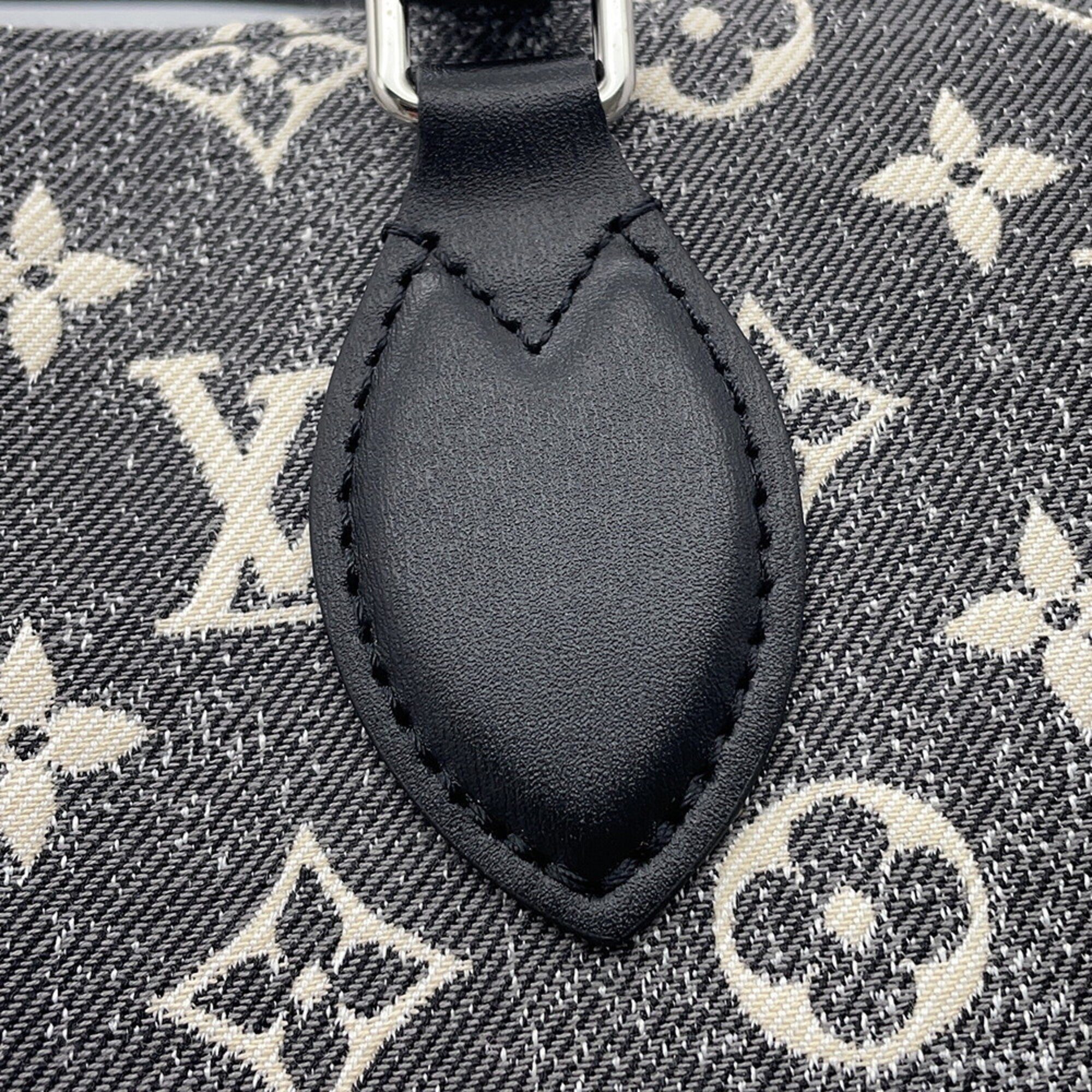 Louis Vuitton Monogram Gray Monogram Jacquard Denim Handbag Tote Bag (Pre-Owned)