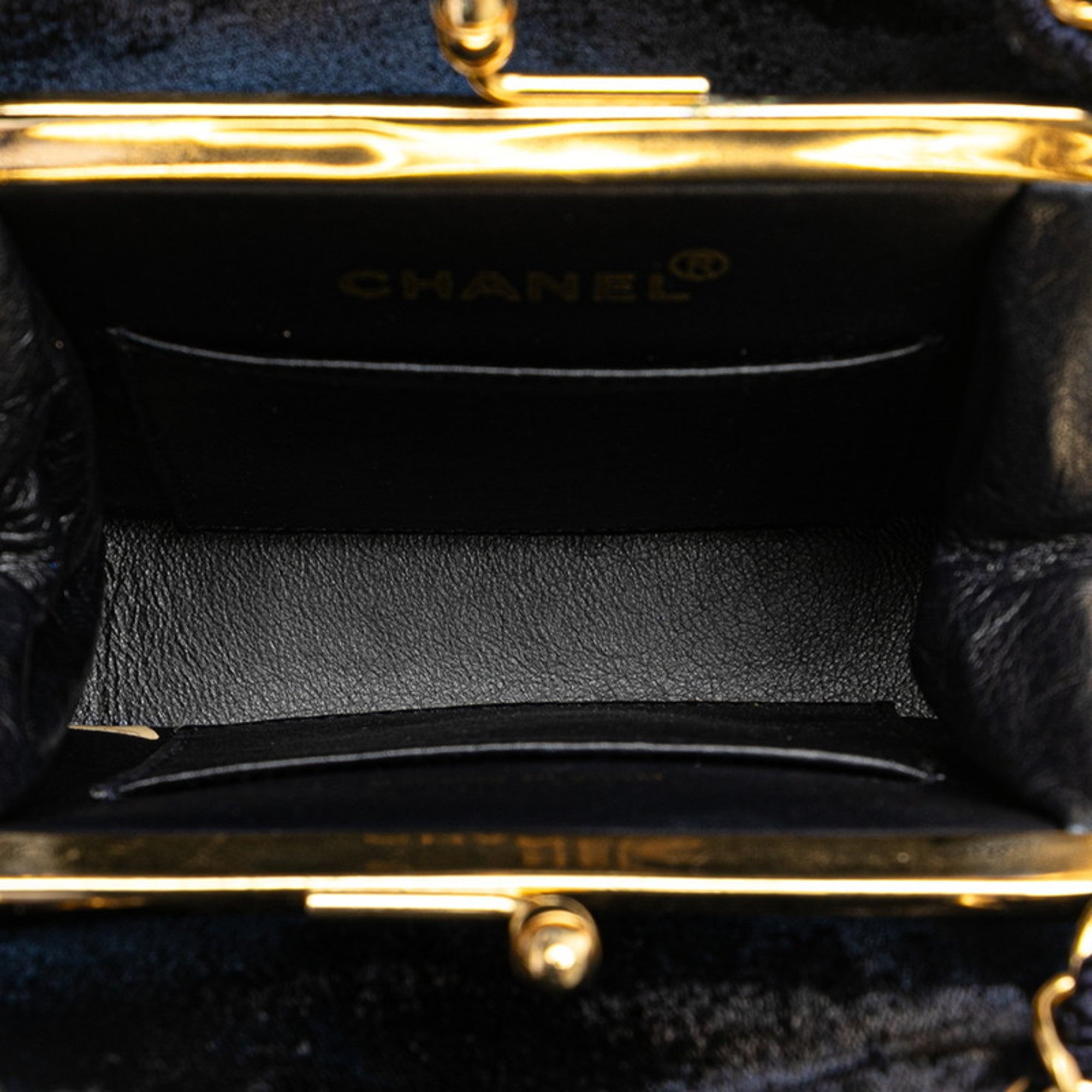 Chanel Matelasse Navy Suede Tote Bag (Pre-Owned)