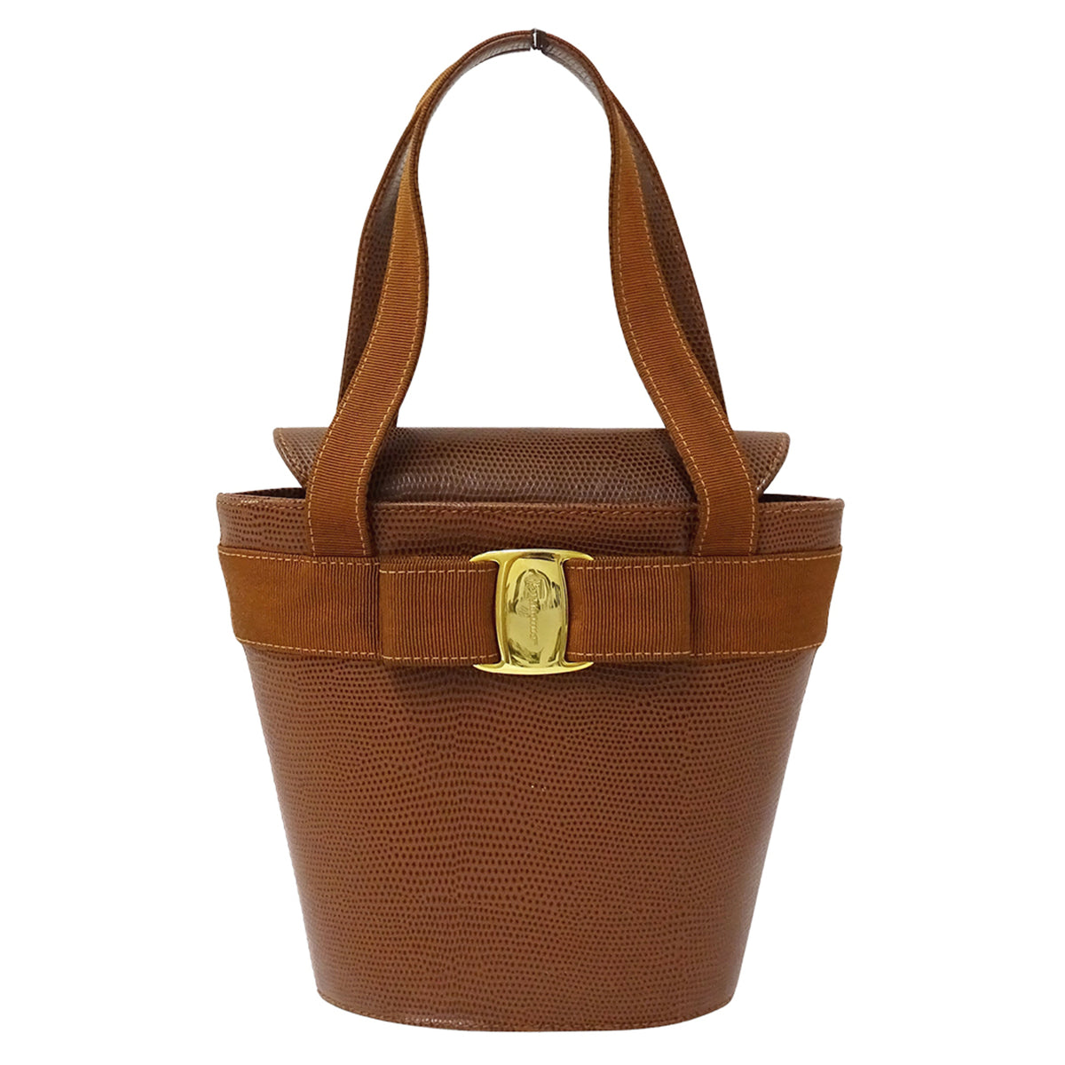 Salvatore Ferragamo Brown Leather Handbag (Pre-Owned)