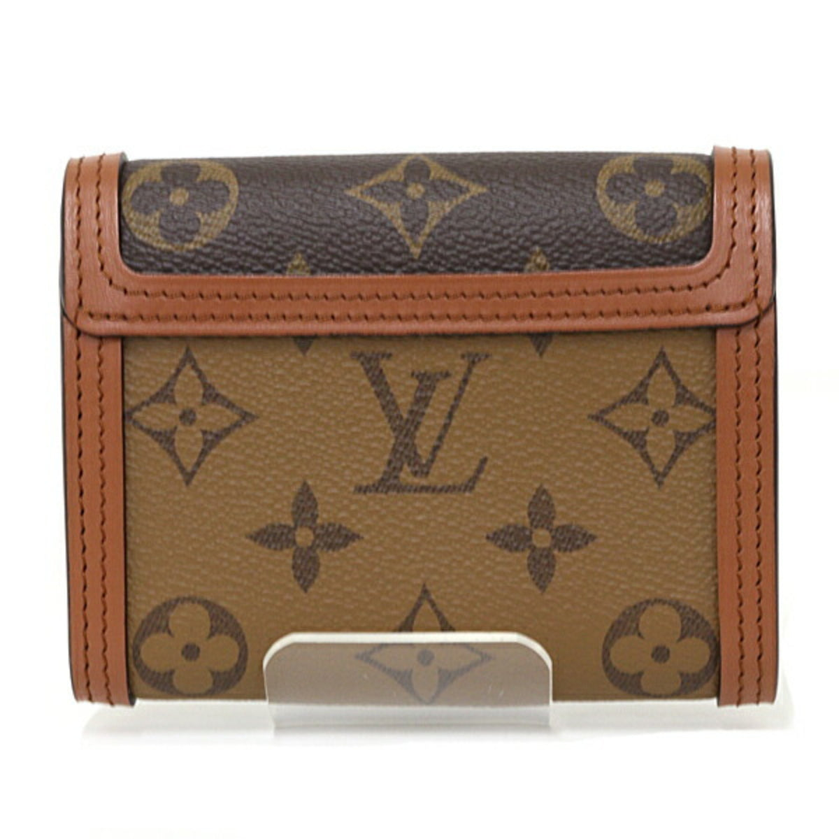 Louis Vuitton Monogram Reverse Brown Light Brown Monogram Reverse Monogram Canvas Leather Wallet (Tri-Fold) (Pre-Owned)