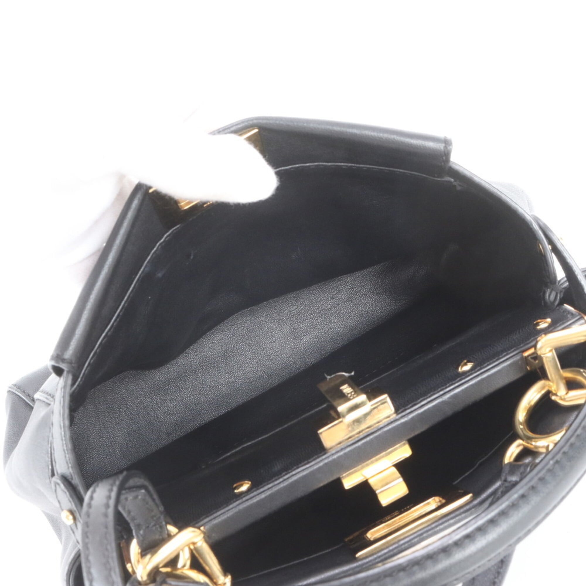 Fendi Black Leather Handbag Shoulder Bag (Pre-Owned)