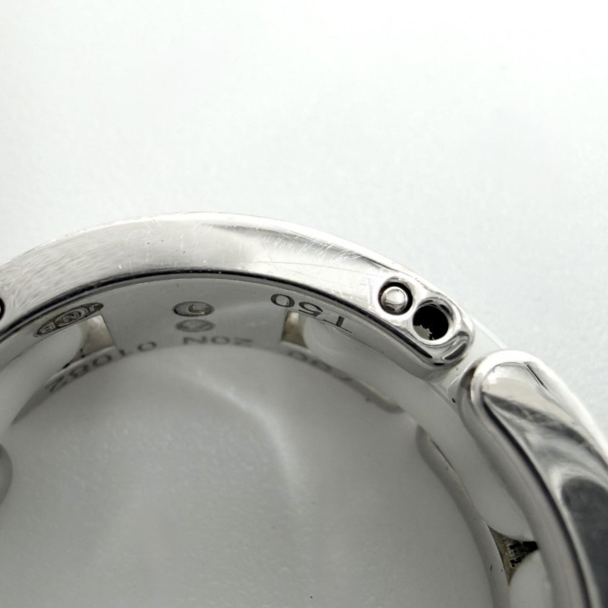 Chanel Silver White White Gold (18K) Ceramic Band Ring (Pre-Owned)
