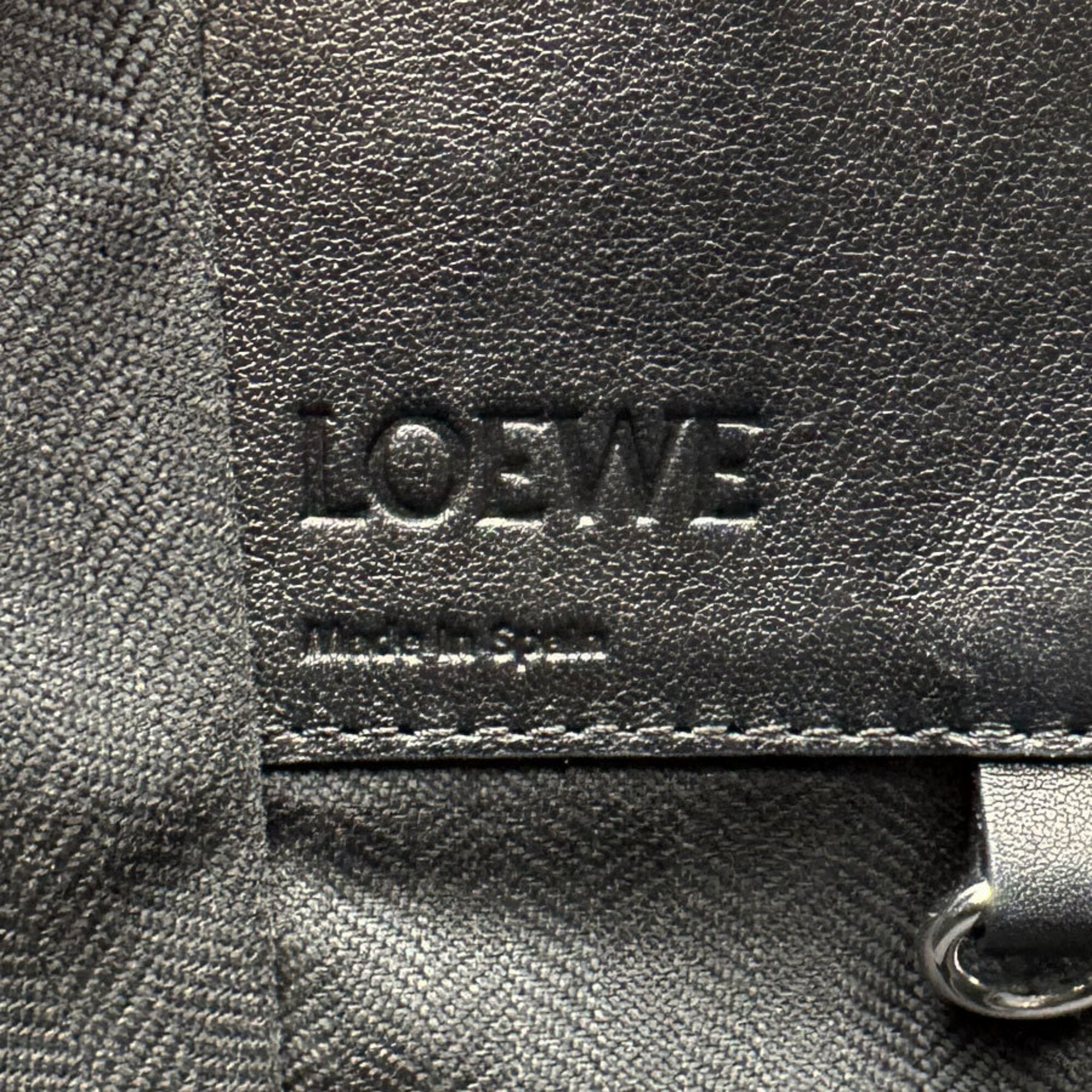 Loewe Beige Black White Leather Handbag Shoulder Bag (Pre-Owned)