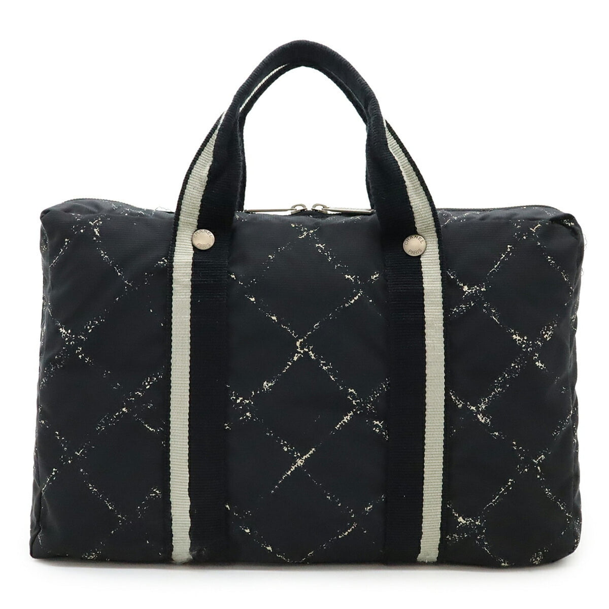 Chanel Travel Line Black Red Color Travel Line Handbag Tote Bag (Pre-Owned)