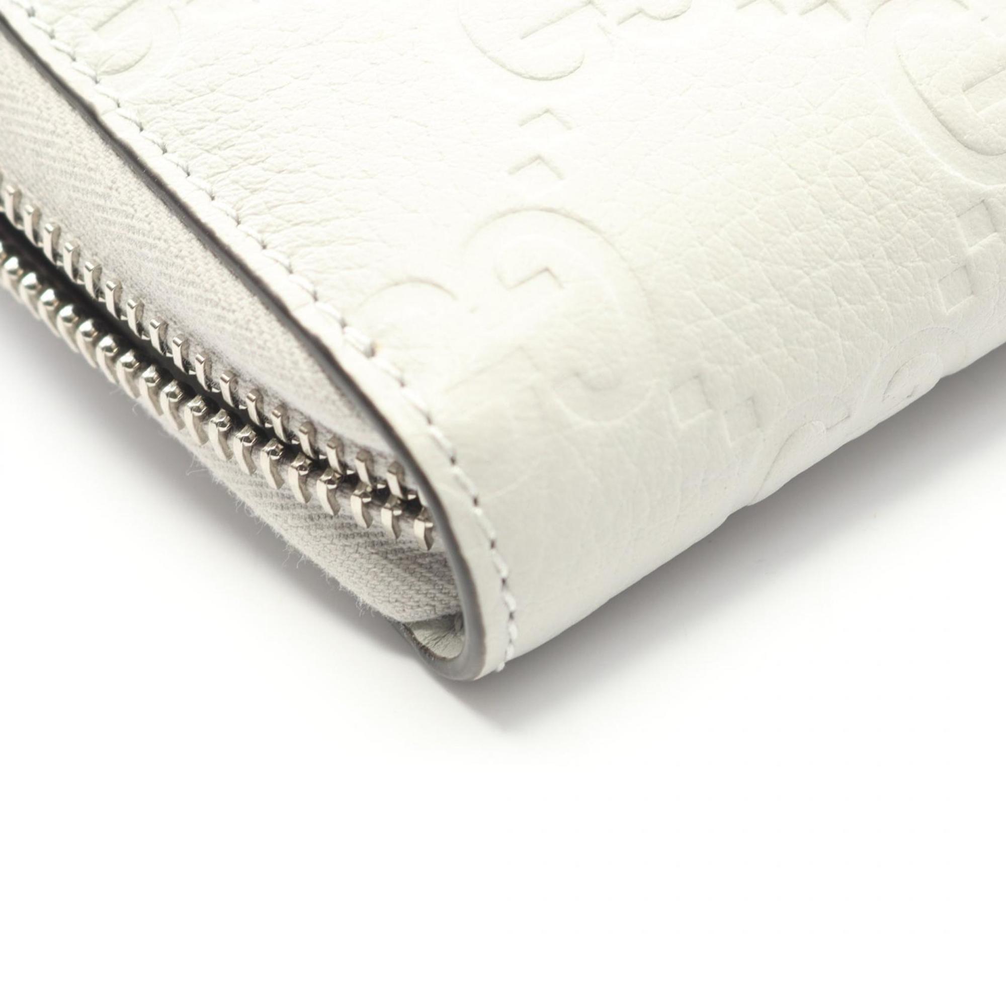 Gucci Gray Leather Long Wallet (Bi-Fold) (Pre-Owned)