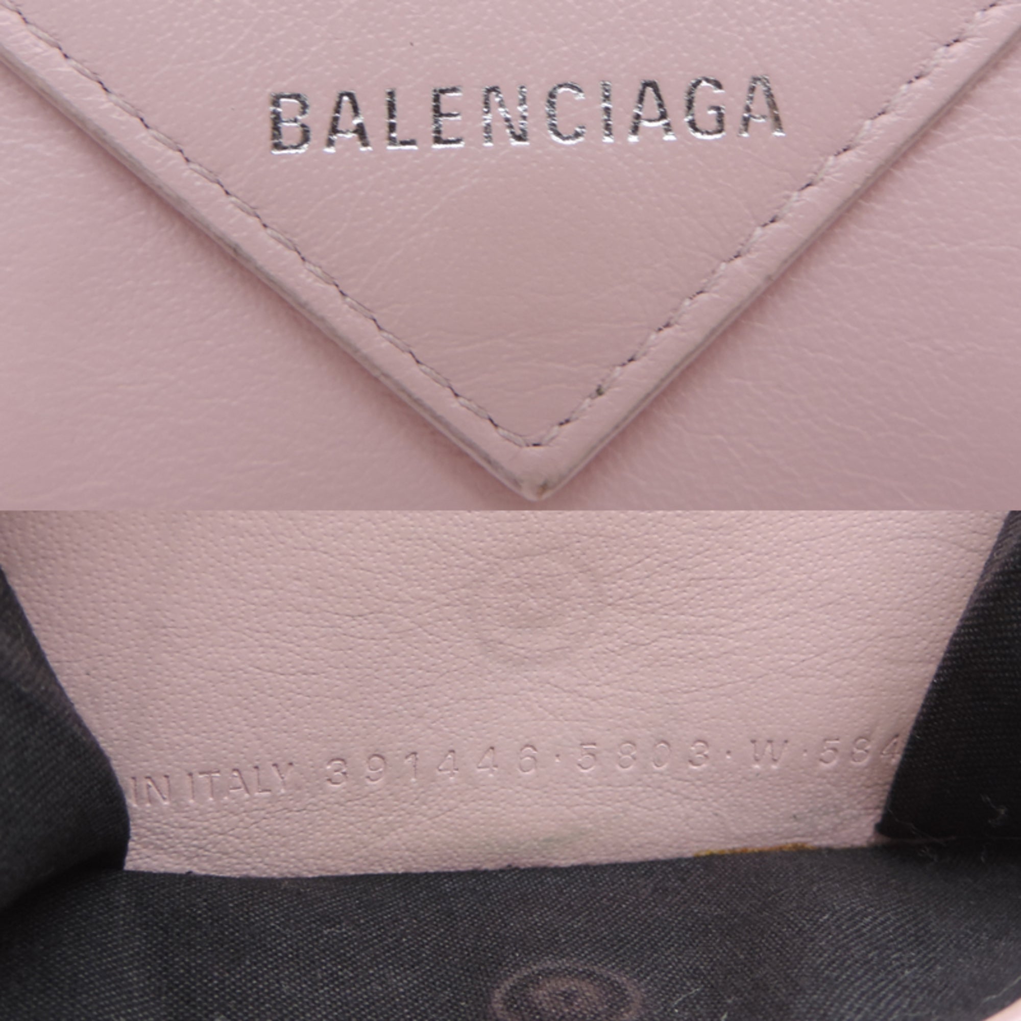 Balenciaga Pink Leather Wallet (Tri-Fold) (Pre-Owned)