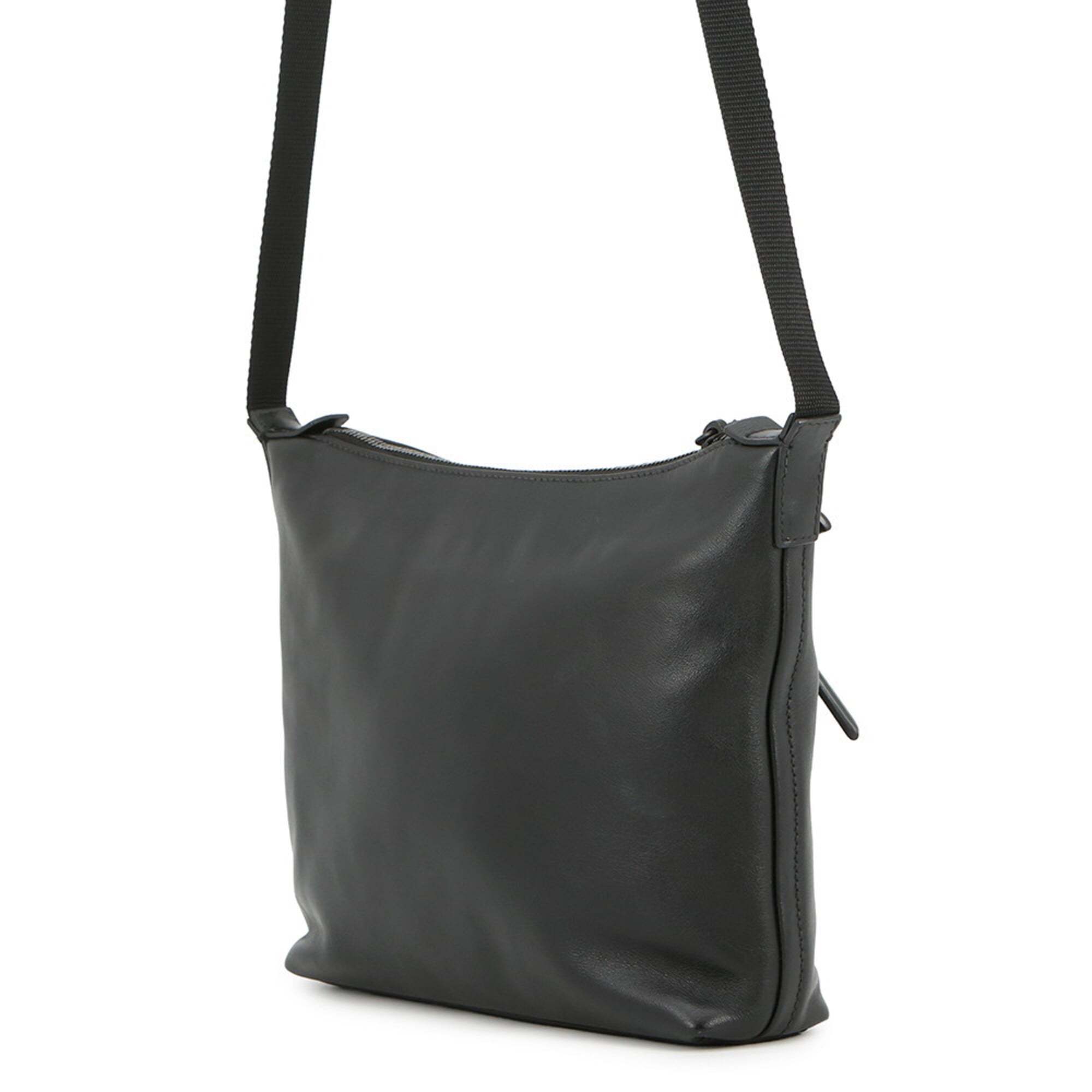 Prada Black Blue Leather Handbag Shoulder Bag (Pre-Owned)