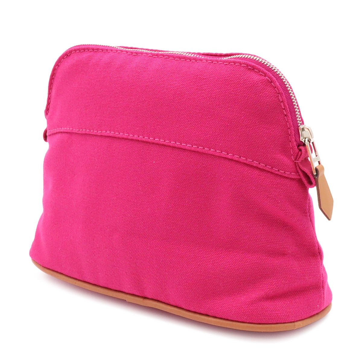 Hermes Fuchsia Canvas Handbag Pouch Wash Bag (Pre-Owned)