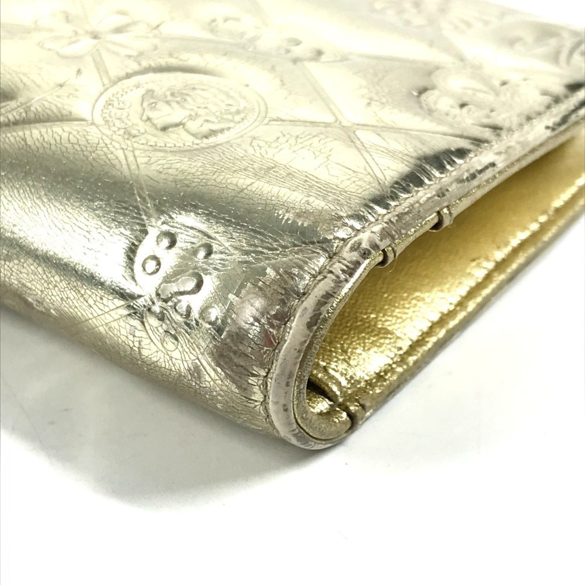 Chanel Gold Leather Long Wallet (Bi-Fold) (Pre-Owned)