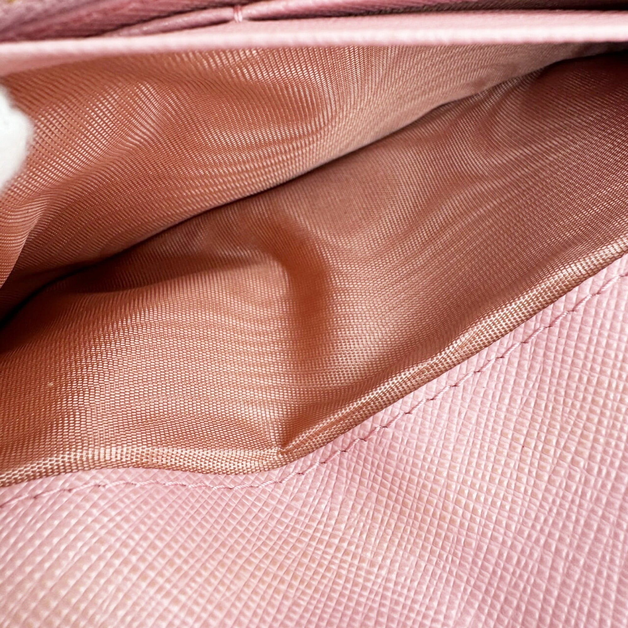 Prada Saffiano Pink Saffiano Long Wallet (Bi-Fold) (Pre-Owned)