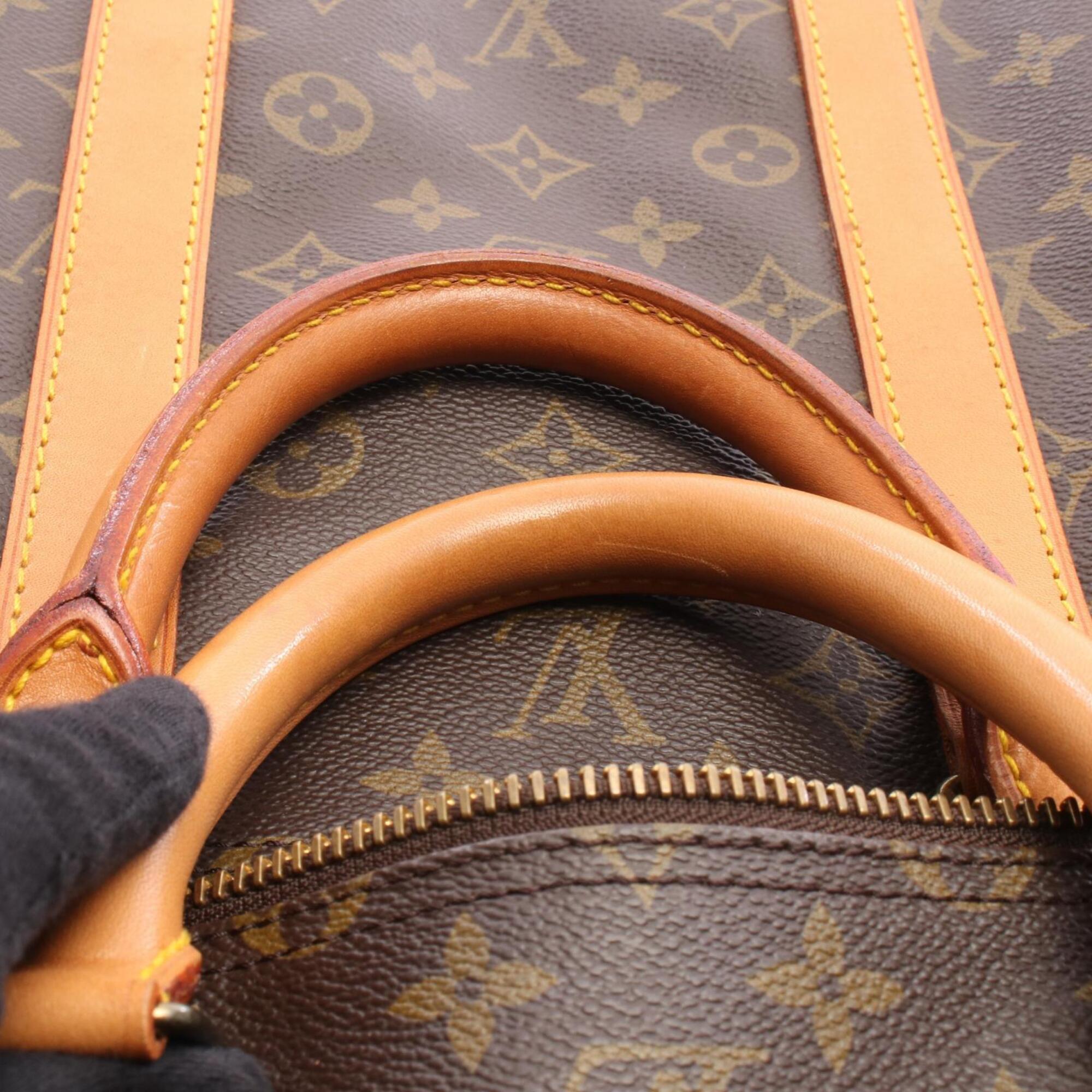 Louis Vuitton Monogram Brown Coated Canvas Leather Boston Bag (Pre-Owned)
