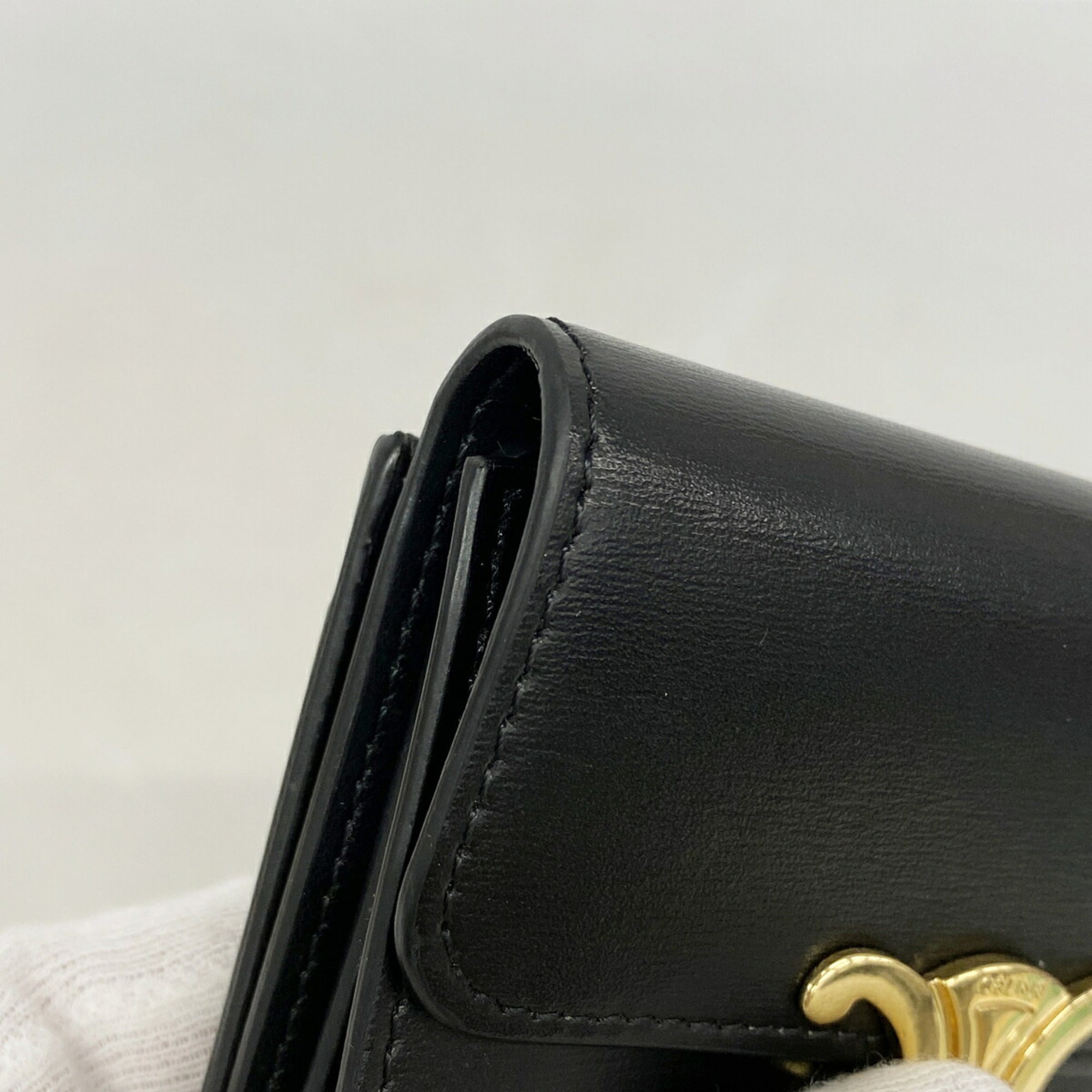 Celine Black Leather Wallet (Tri-Fold) (Pre-Owned)