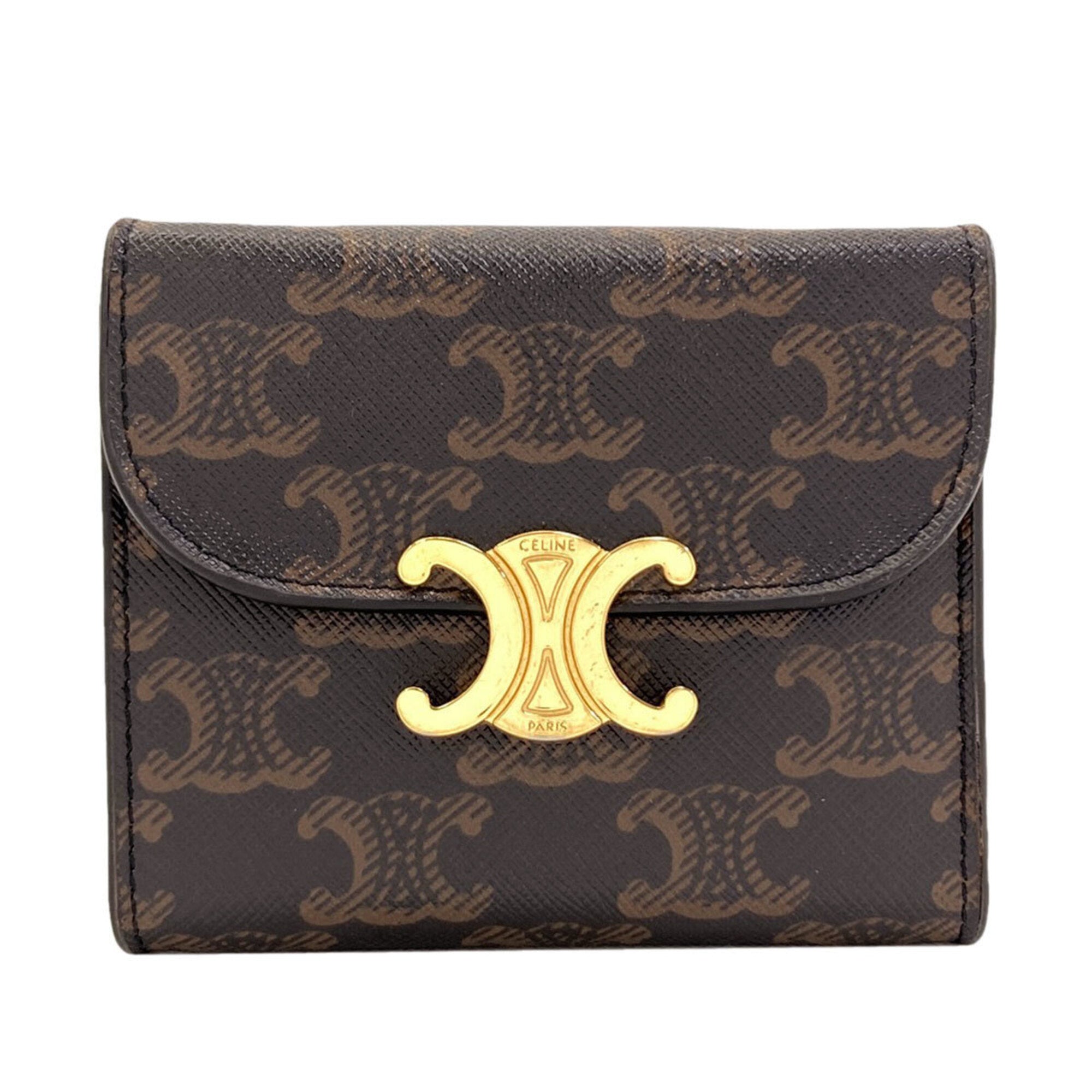 Celine Brown Pvc Wallet (Tri-Fold) (Pre-Owned)