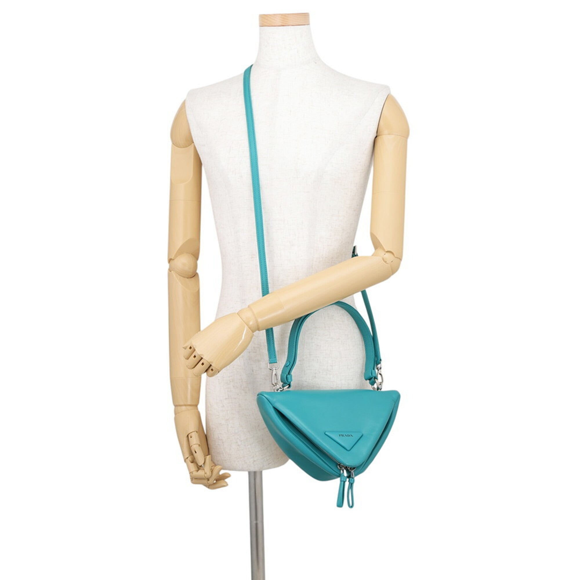 Prada Green Turquoise Leather Handbag (Pre-Owned)