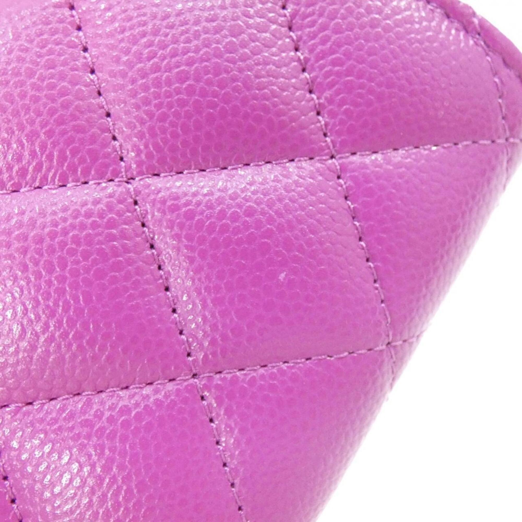 Chanel Purple Grained Calfskin Wallet (Bi-Fold) (Pre-Owned)