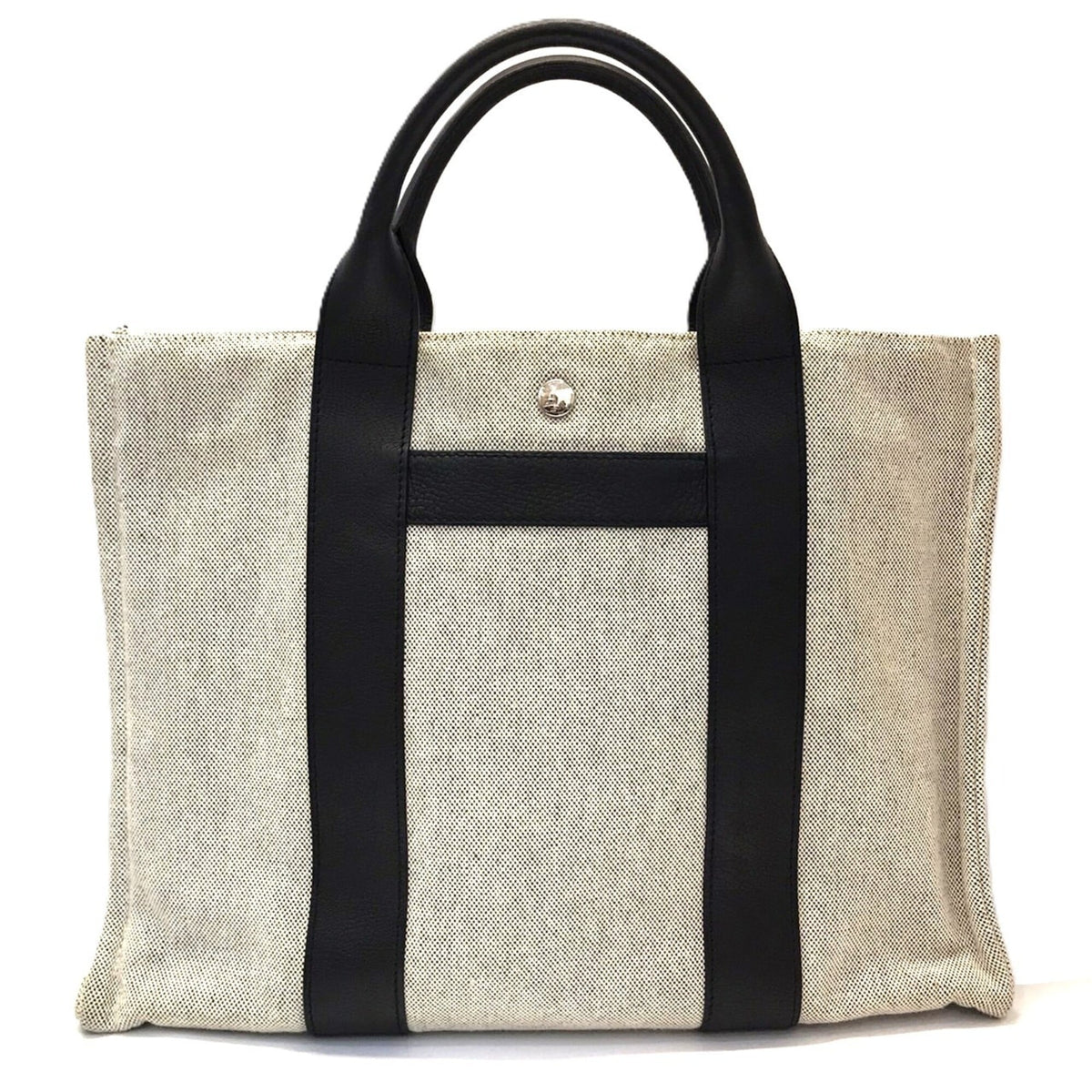 Hermes Negonda Leather Toile H Handbag (Pre-Owned)