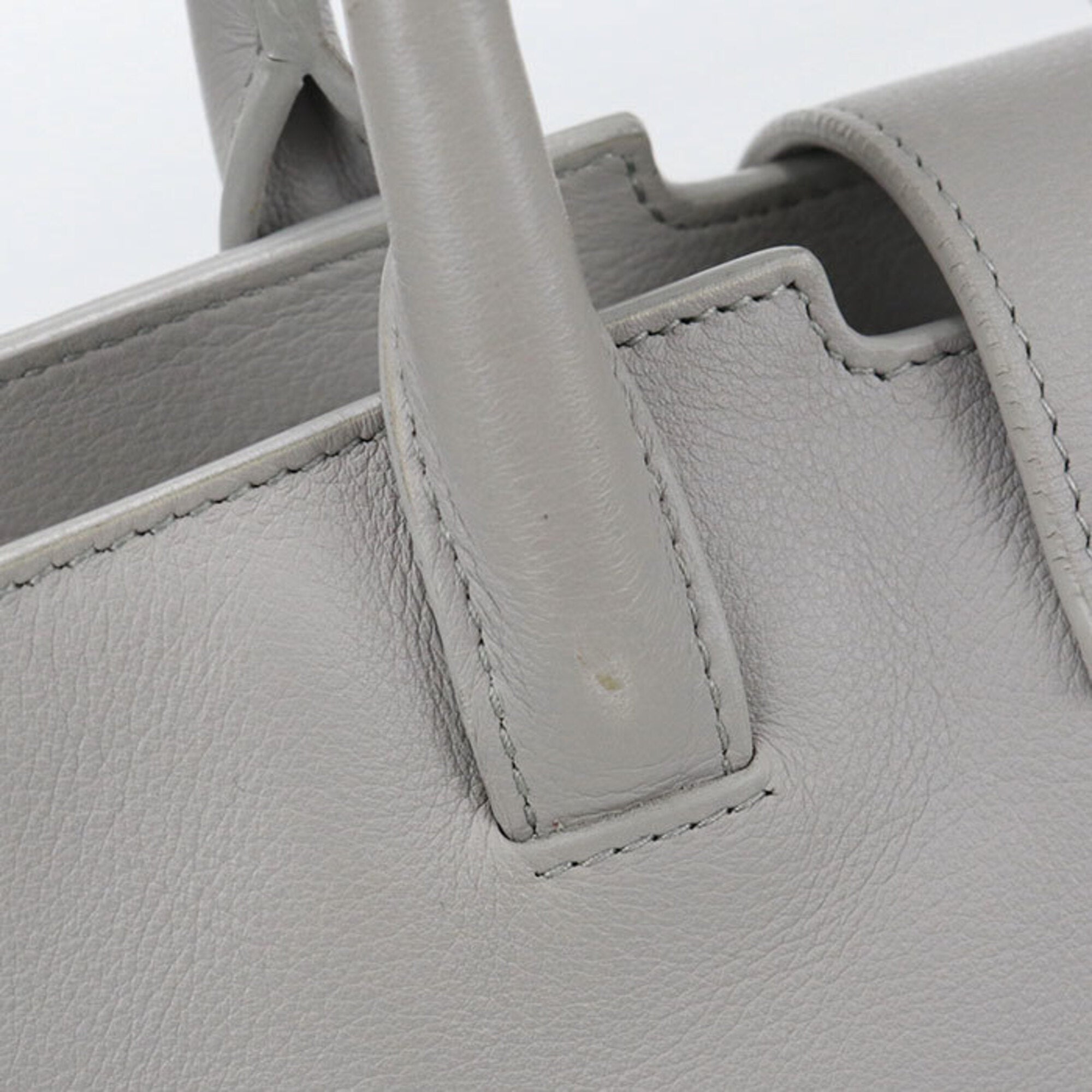 Saint Laurent Gray Leather Handbag (Pre-Owned)