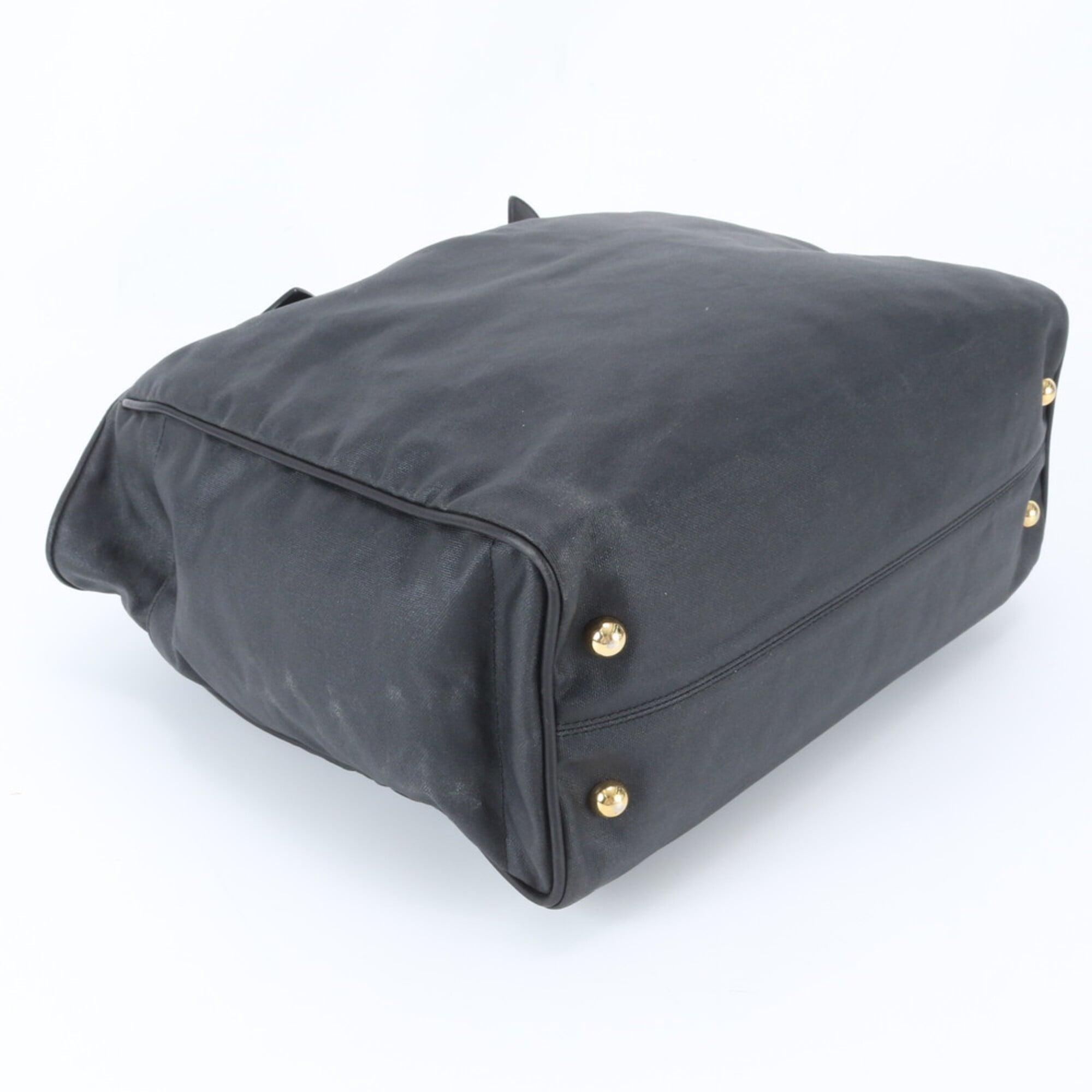 Loewe Black Coated Canvas Leather Handbag (Pre-Owned)