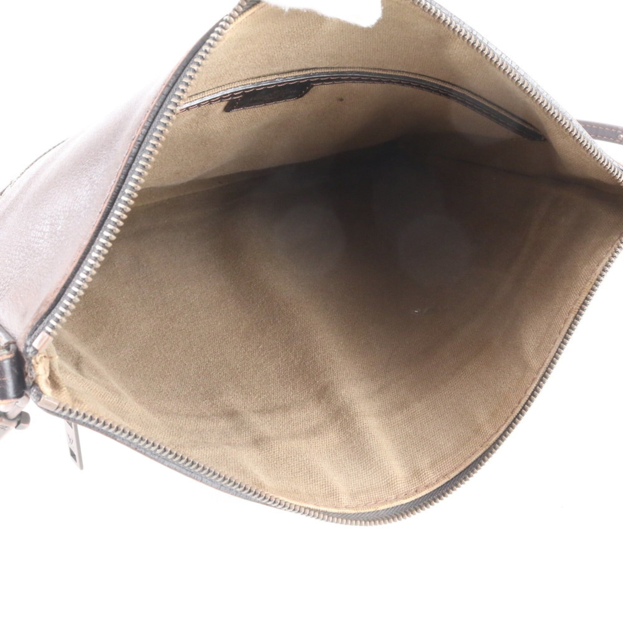 Louis Vuitton Coffee Leather Messenger Bag Shoulder Bag (Pre-Owned)