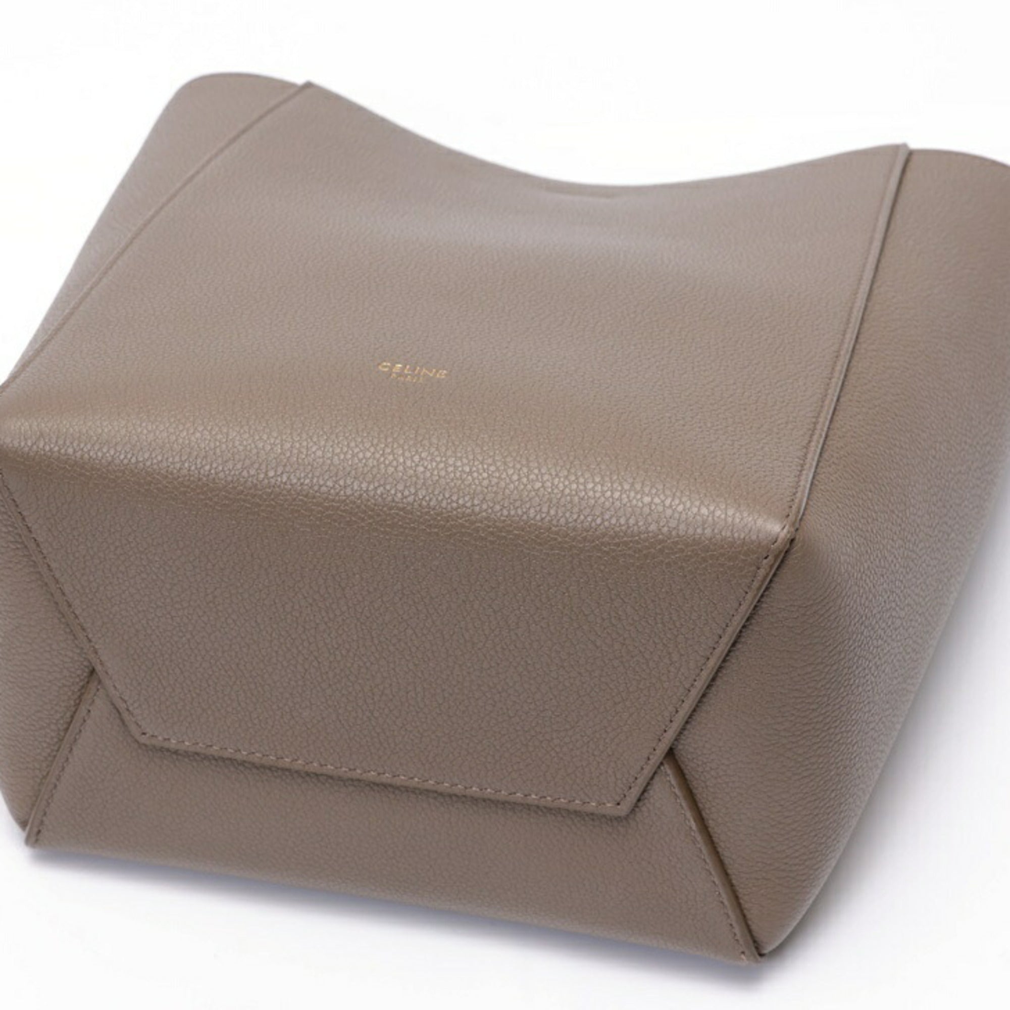 Celine Grayish Leather Shoulder Bag (Pre-Owned)