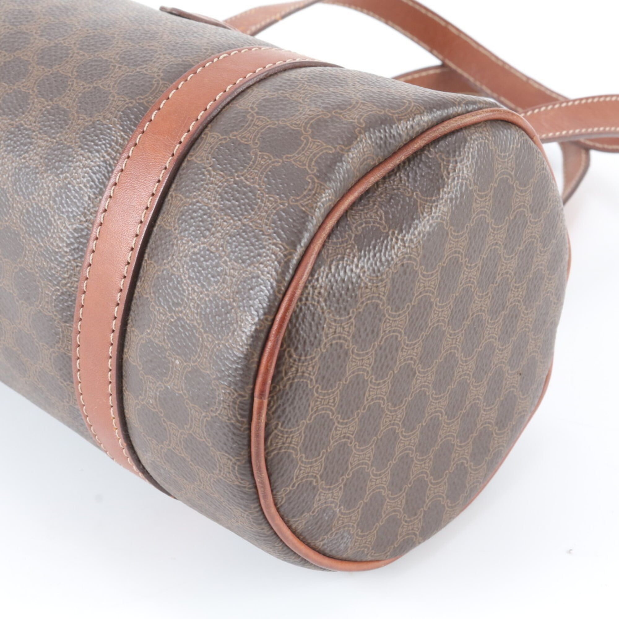 Celine Brown Leather Coated Canvas Shoulder Bag (Pre-Owned)