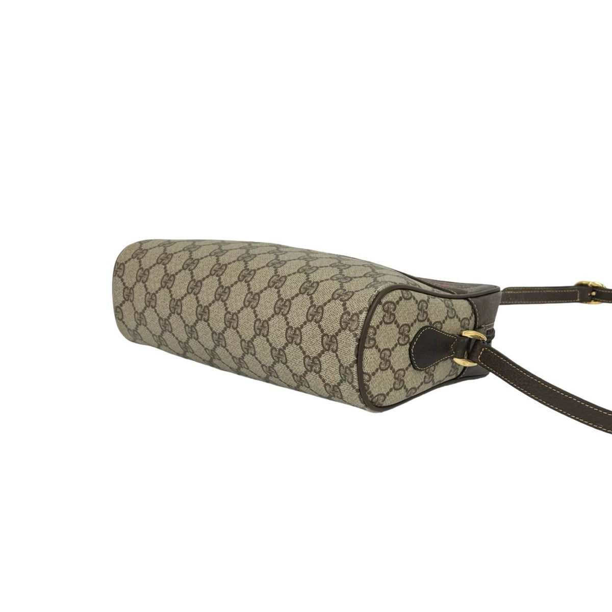 Gucci Brown Green Red Color Leather Pvc Pochette Shoulder Bag (Pre-Owned)