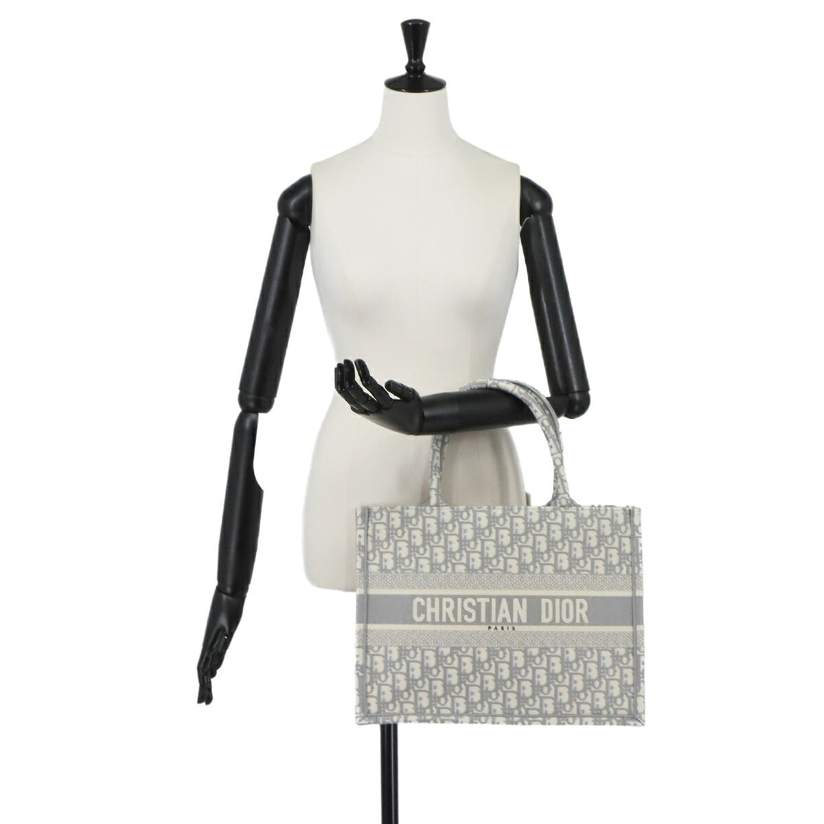 Christian Dior Gray Canvas Handbag Tote Bag (Pre-Owned)