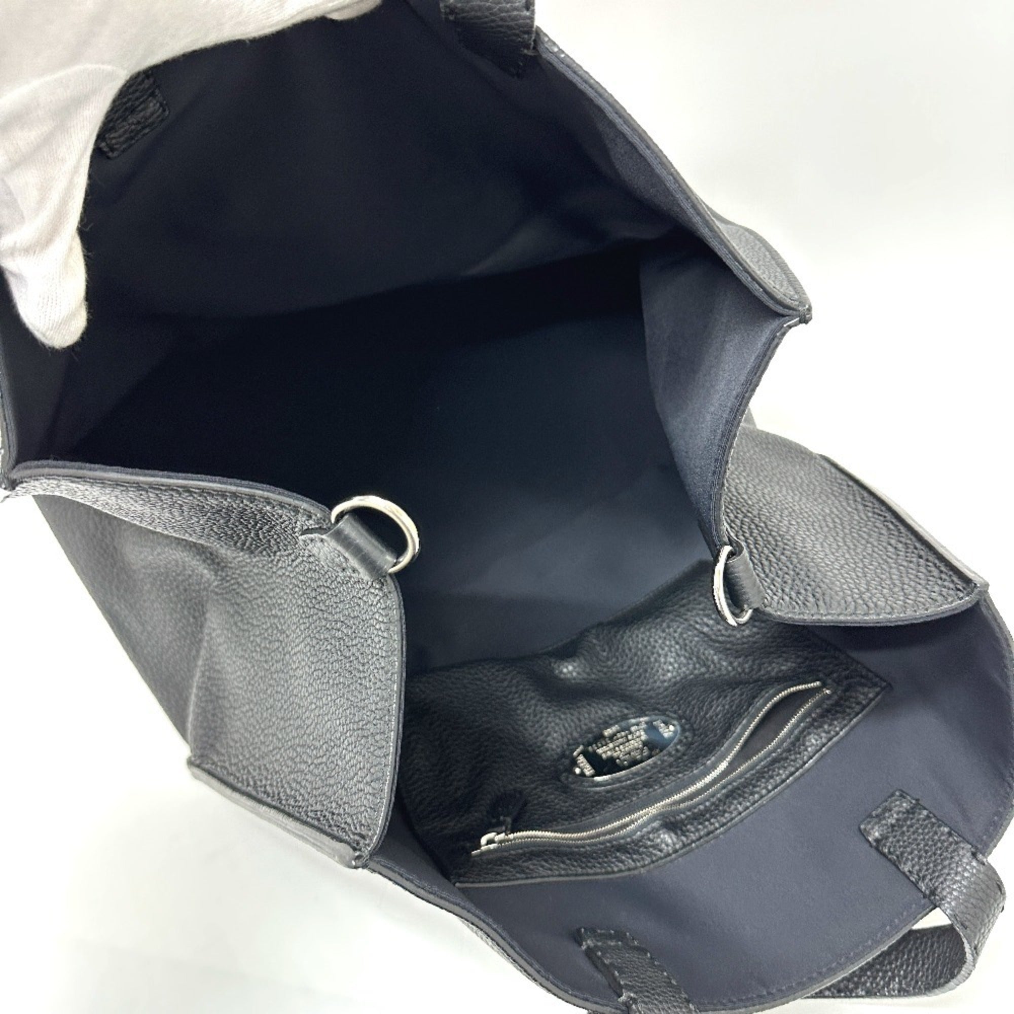 Fendi Selleria Black Leather Tote Bag (Pre-Owned)