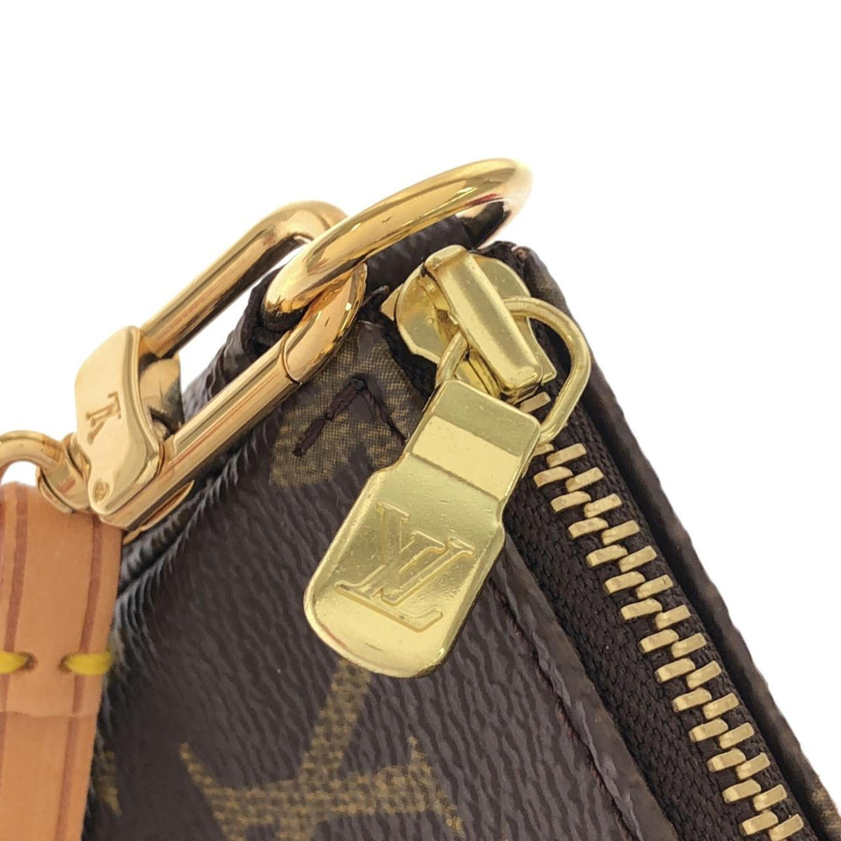 Louis Vuitton Marron Coated Canvas Pochette Pouch (Pre-Owned)