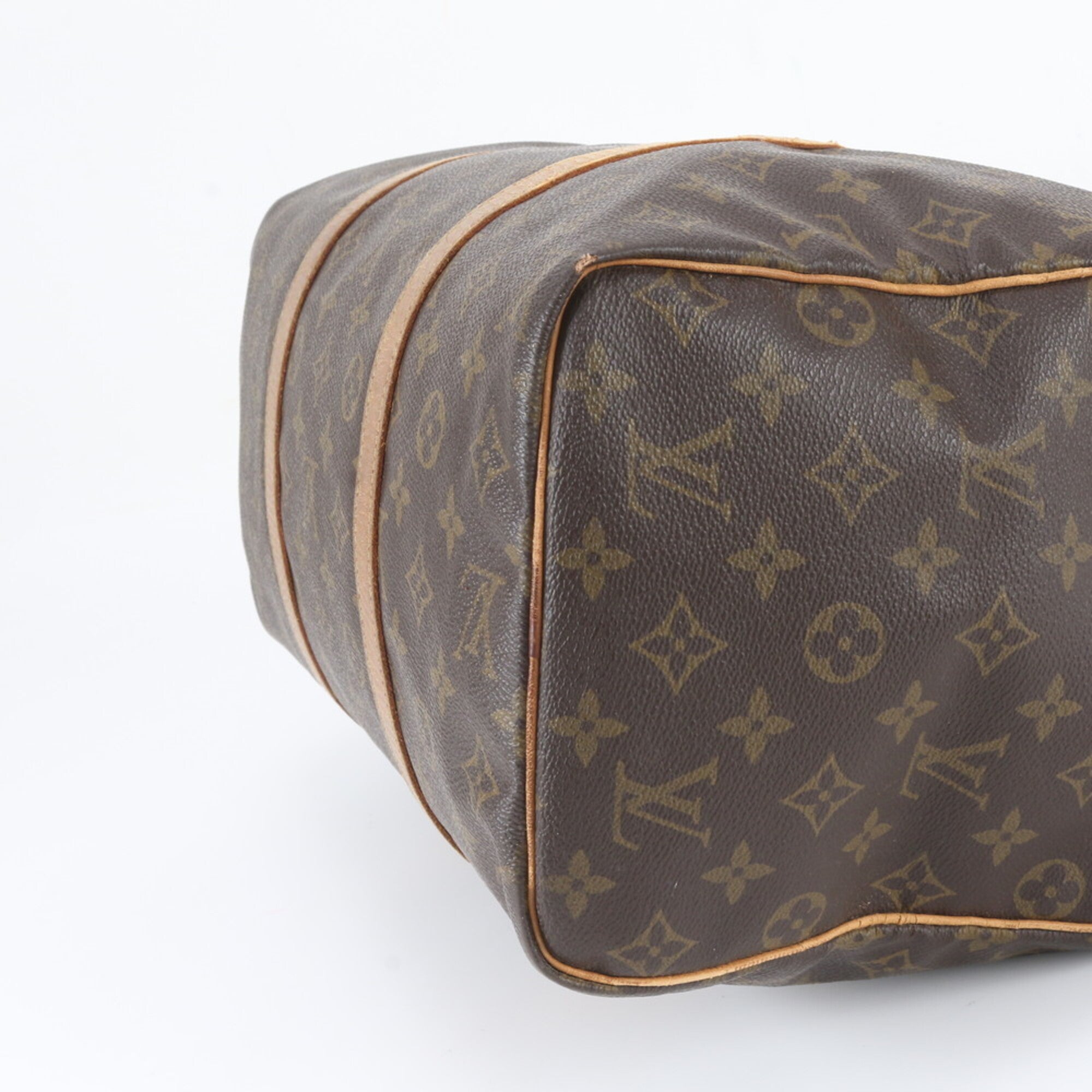 Louis Vuitton Brown Leather Coated Canvas Boston Bag Tote Bag (Pre-Owned)