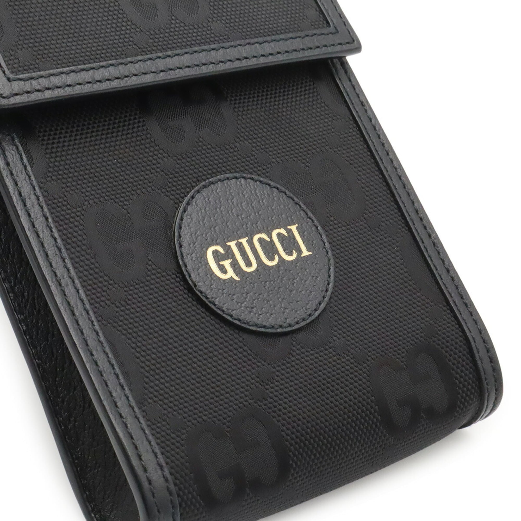 Gucci Black Nylon Canvas Leather Pochette Shoulder Bag (Pre-Owned)