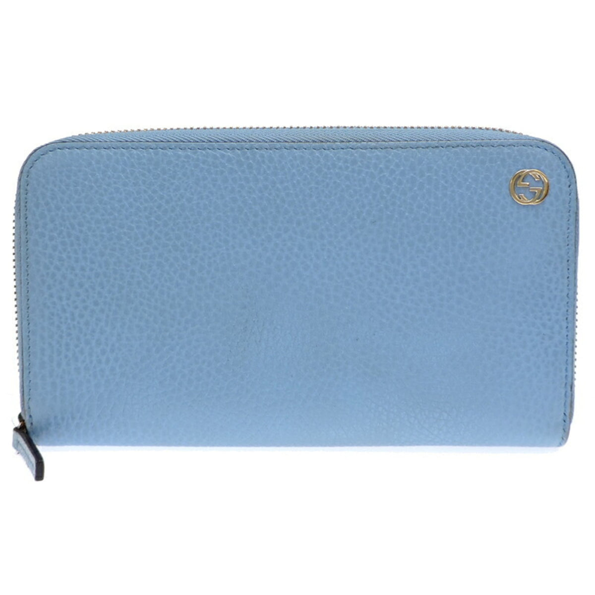 Gucci Sky Blue Leather Long Wallet (Bi-Fold) (Pre-Owned)